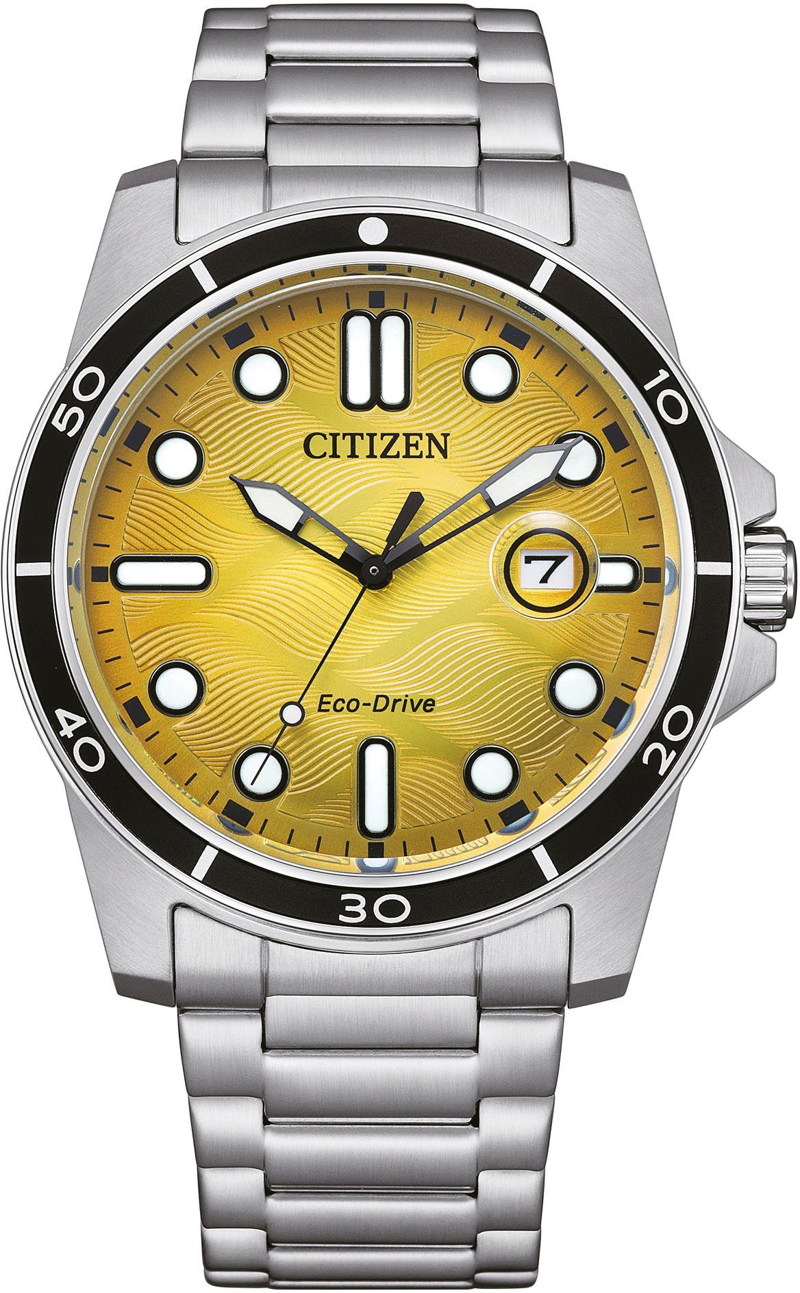 Citizen Solaruhr AW1816-89X, Armbanduhr, Herrenuhr, Edelstahlarmband, bis 10 bar wasserdicht, Datum