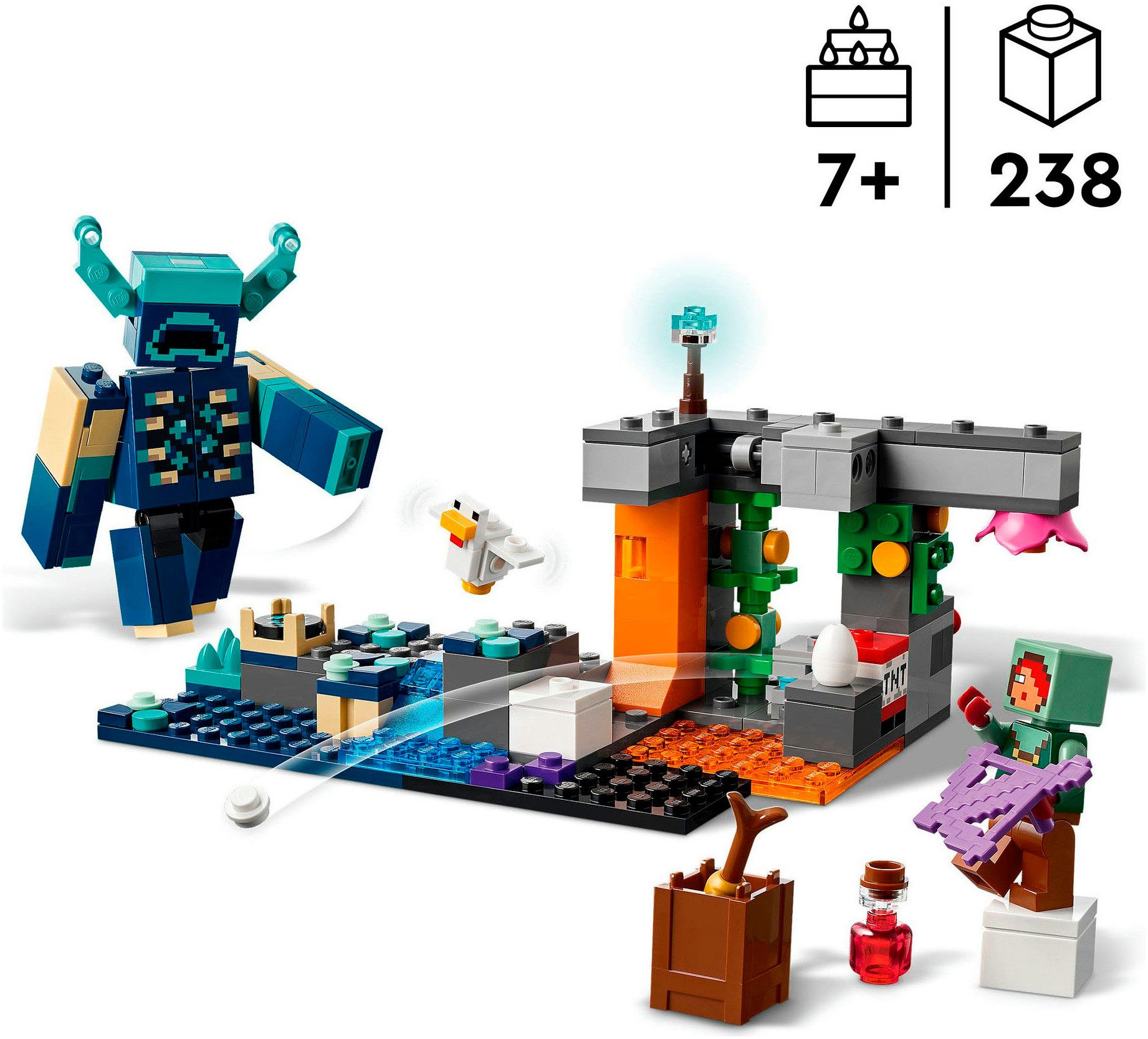 LEGO® Begegnung mit dem Wächter (21274), LEGO Minecraft Konstruktionsspielsteine, (238 St), Made in Europe – Bild 3 von 5
