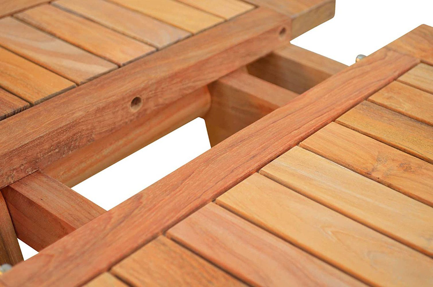 Kai Wiechmann Beistelltisch Hochwertiges Teak Tischchen rund als wetterfester Ablagetisch, klappbarer und unbehandelter Balkontisch aus Teak