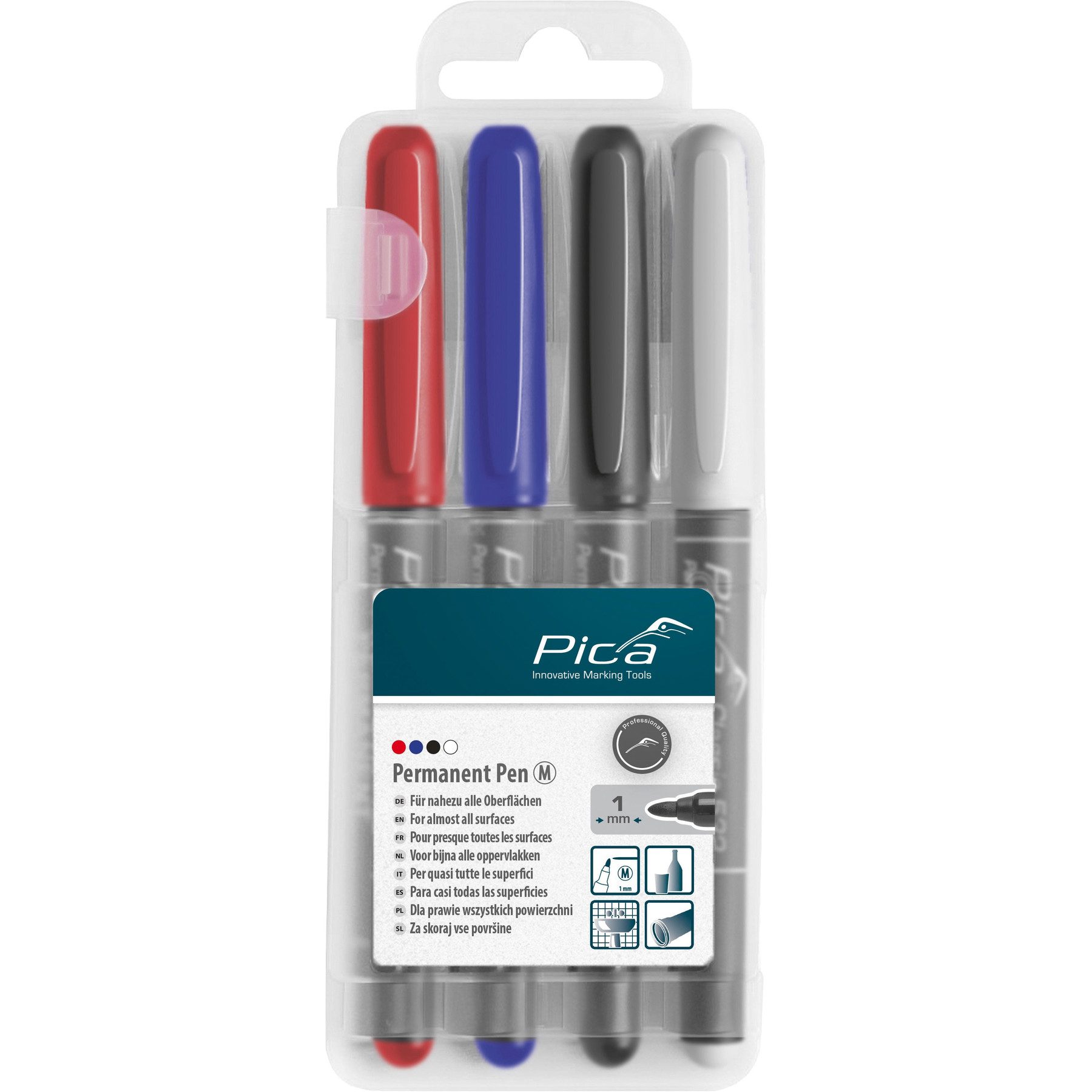 Pica Permanentmarker PICA Classic Permanent Pen 4er Set, 534/04, Medium