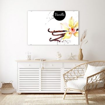 Primedeco Glasbild Wandbild Design aus Vanille mit Aufhängung, Gewürze