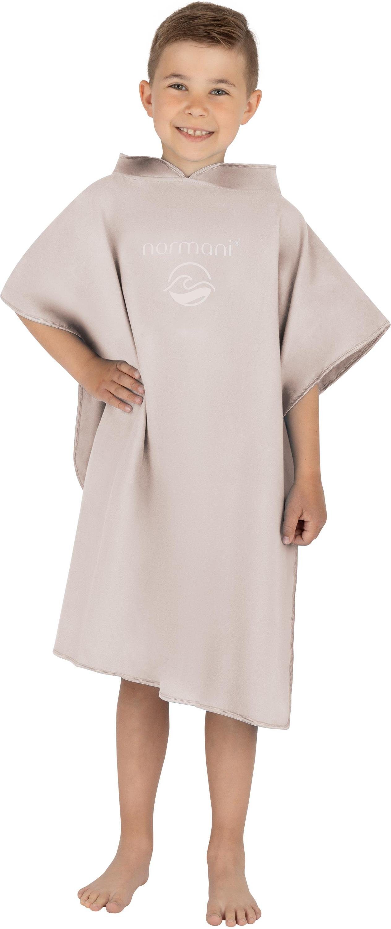 normani Babybademantel Kinder Badeponcho aus Mikrofaser Manati, Kapuze, Schlupf, Bade Handtuch mit Kapuze für 6-9 Jährige