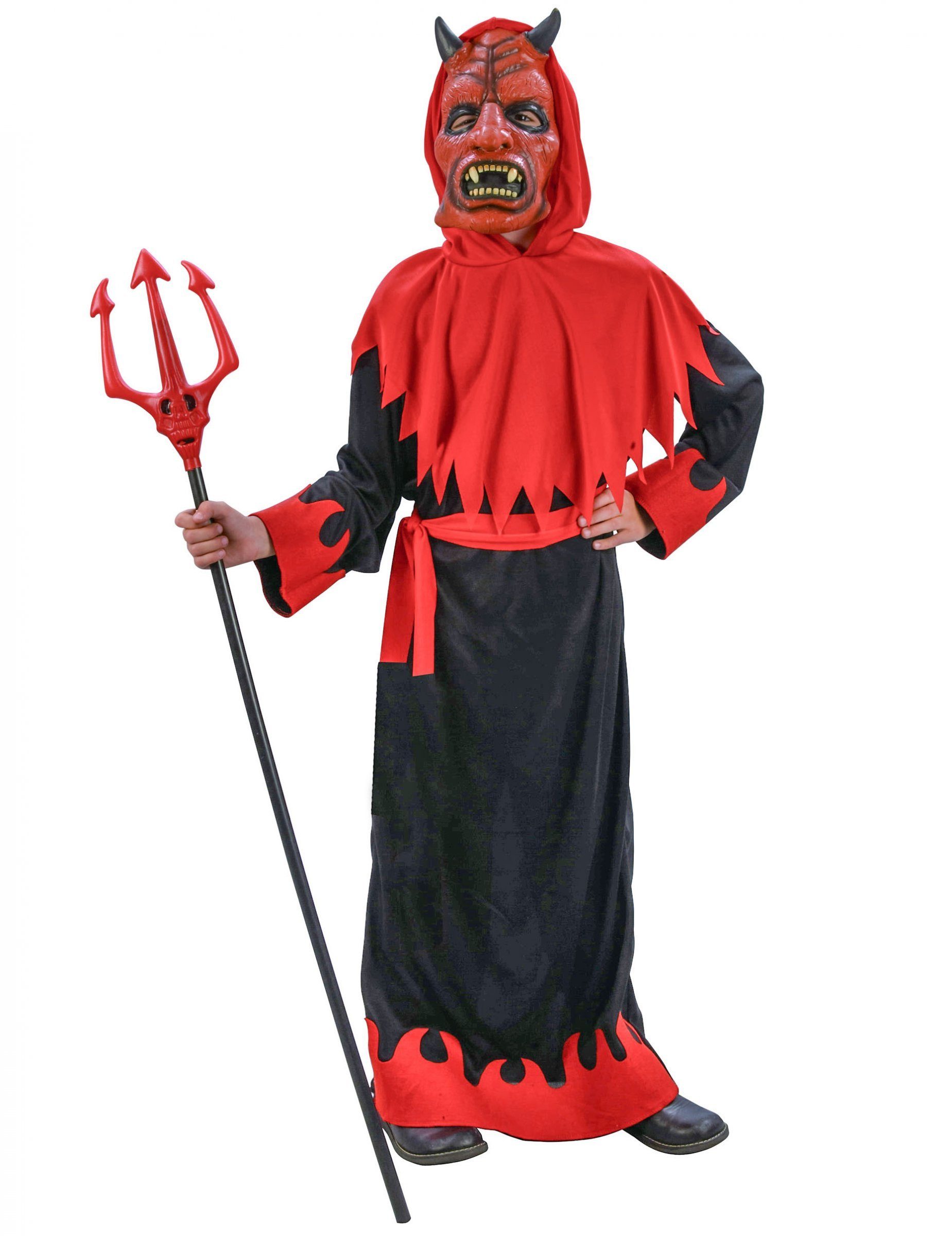 JADEO Monster-Kostüm Düsterer Teufel Kinderkostüm rot-schwarz