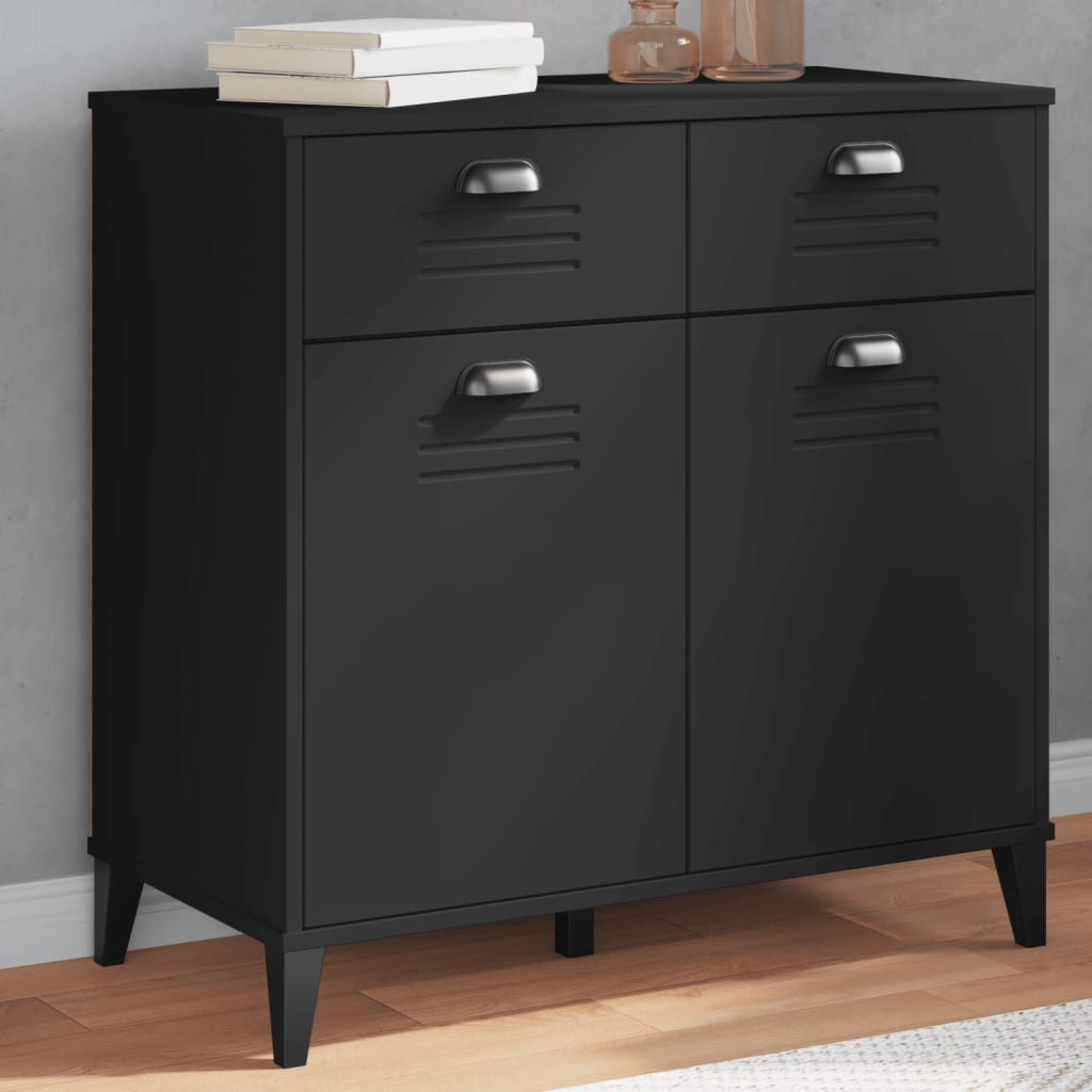 vidaXL Sideboard Sideboard VIKEN Schwarz 80x40x80 cm Holzwerkstoff (1 St)