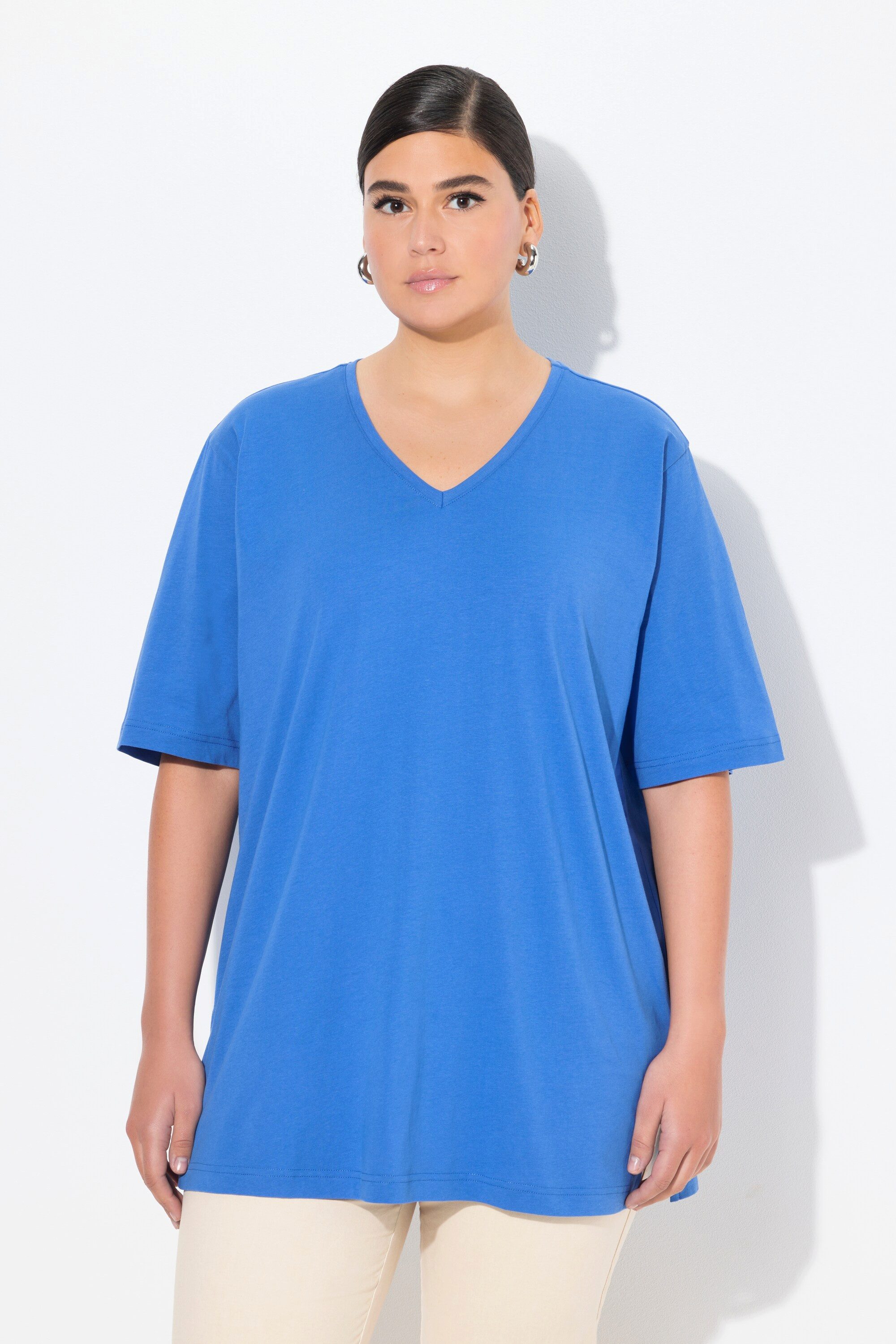 Ulla Popken T-Shirt T-Shirt V-Ausschnitt Relaxed günstig online kaufen