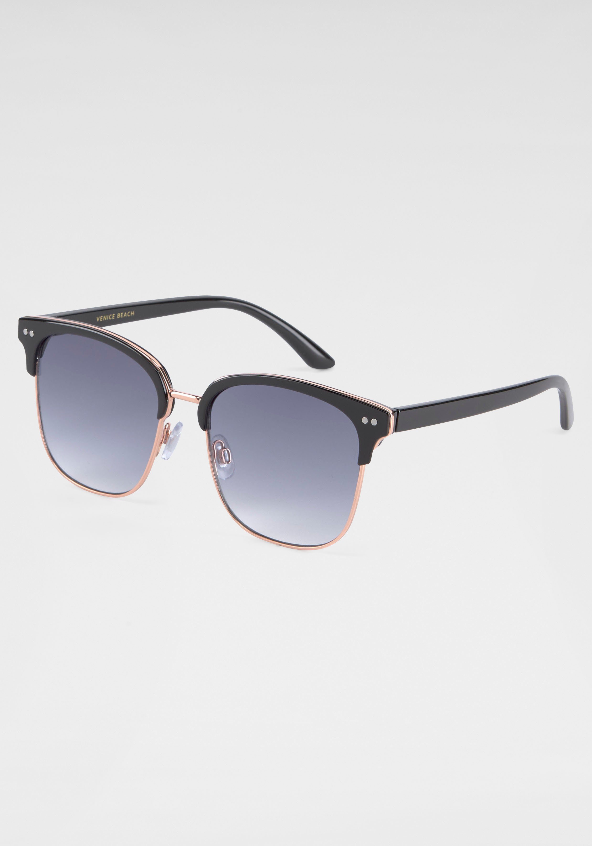 BLACK schwarz Gläsern BACK gebogenen Sonnenbrille IN mit Eyewear