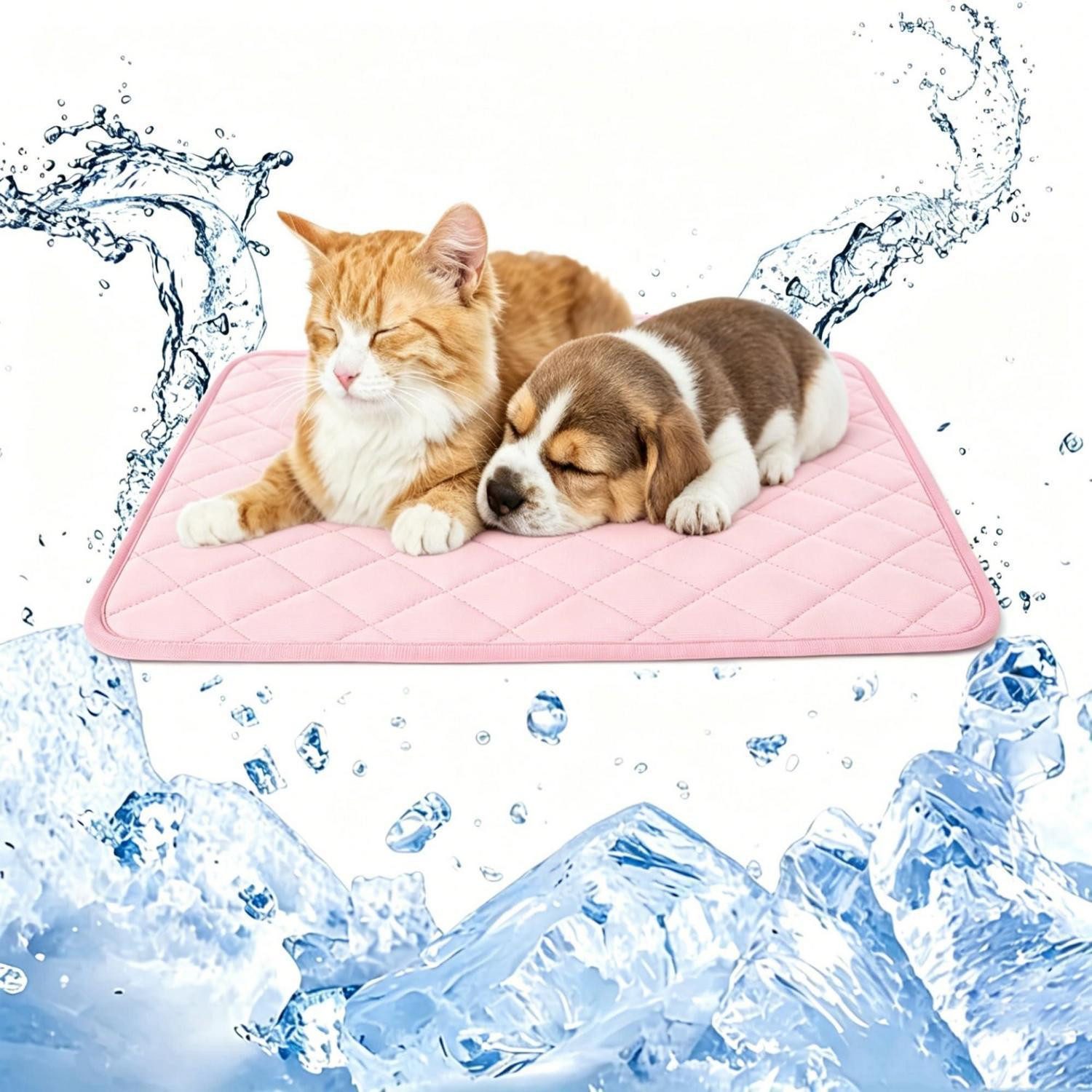 LuxusKollektion Hundematte Kühlmatte Hund 70x55cm Rosa