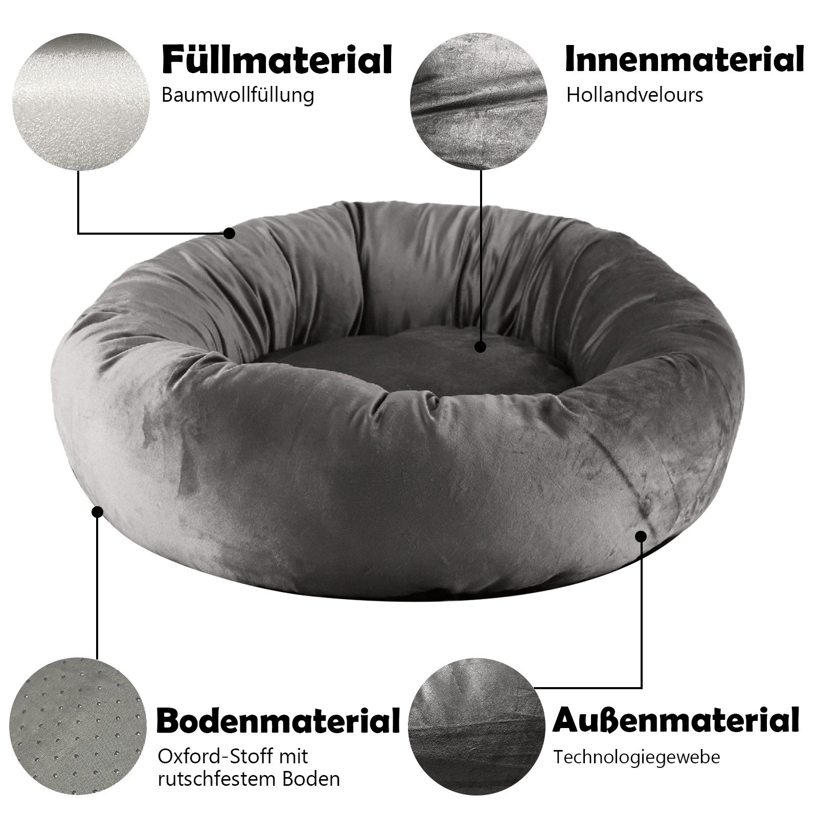 TopMeow Tierbett Hundebett mit Rand, Made günstig online kaufen