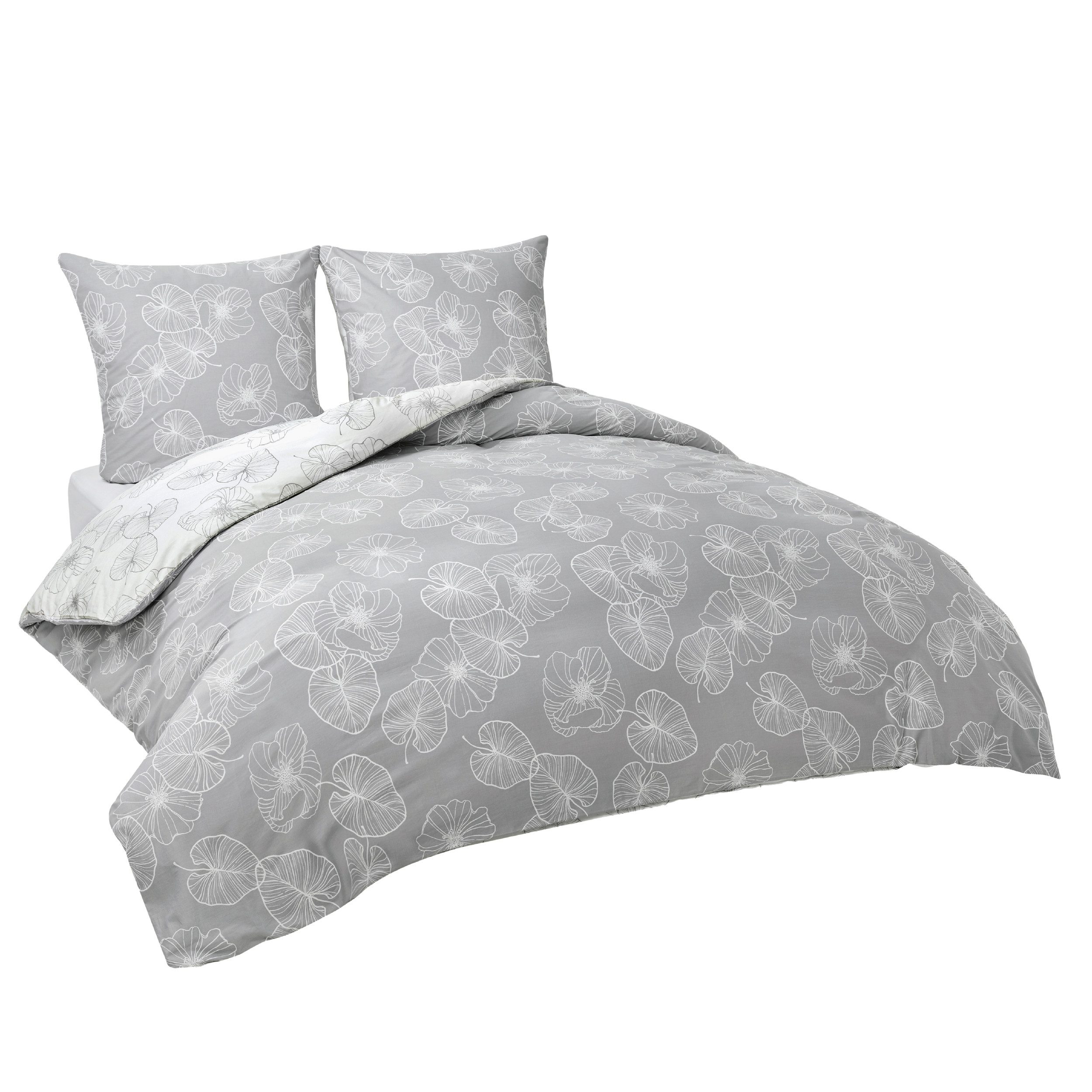 BEDSURE Wendebettwäsche mit Zweige-Design und Reißverschluss, günstig online kaufen