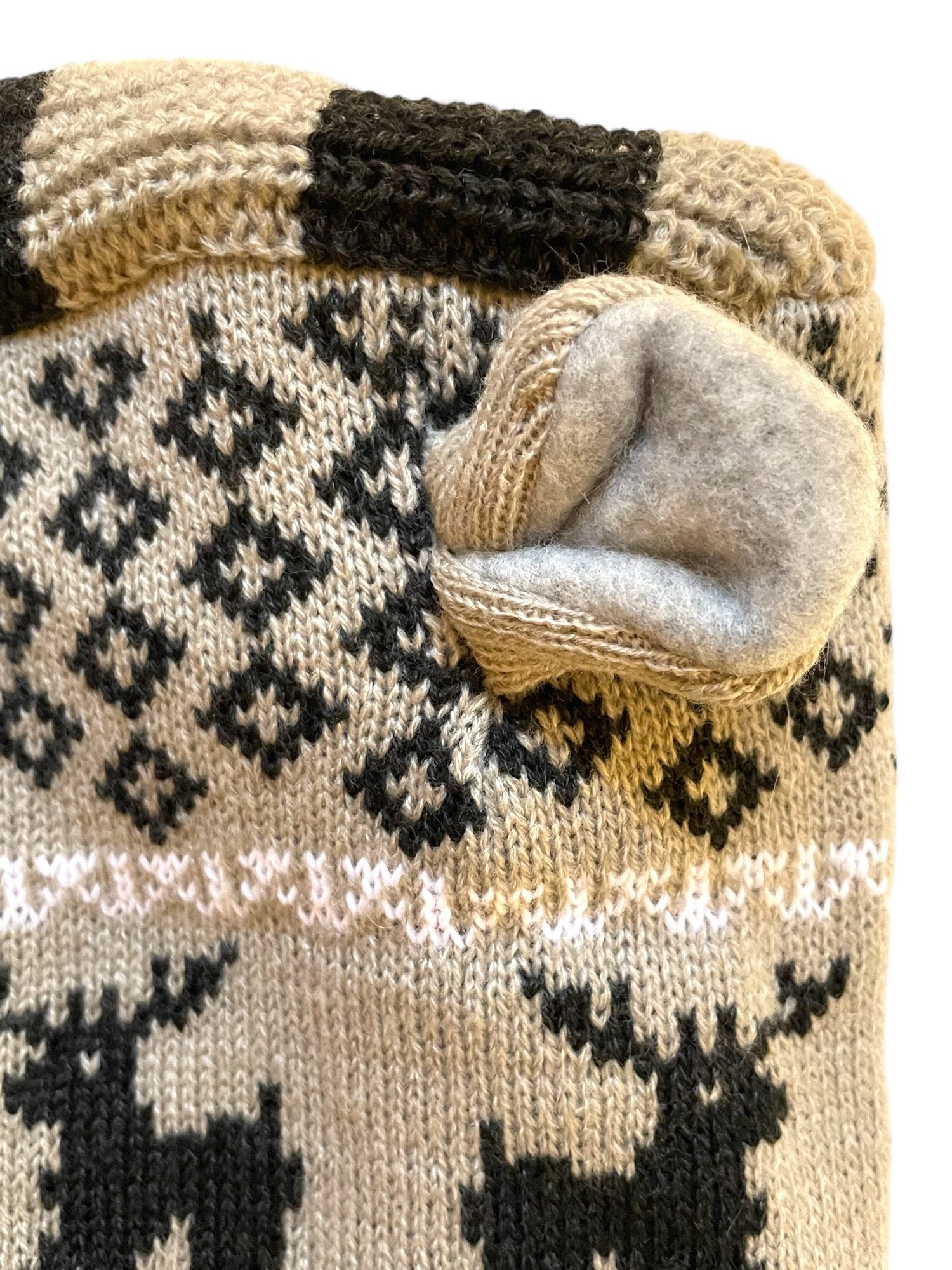 Taschen4life Schlupfmütze Mütze mit Ohren Norwegermuster für Jungen & Mädchen, weich gefüttert, glatt gestrickt