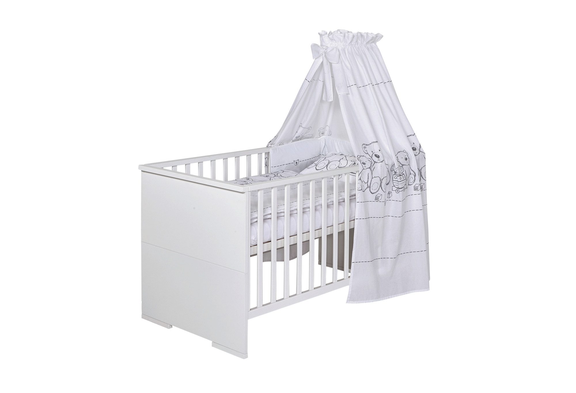 Schardt Babybett Maxx White Kombi-Kinderbett 70x140 cm, Made in Germany