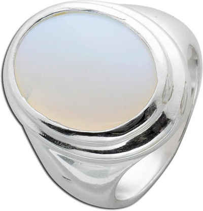 Ch.Abramowicz Silberring Weiß rosefarbener Mondstein Ring Sterling Silber 925 synthetisch 16 (1-tlg)