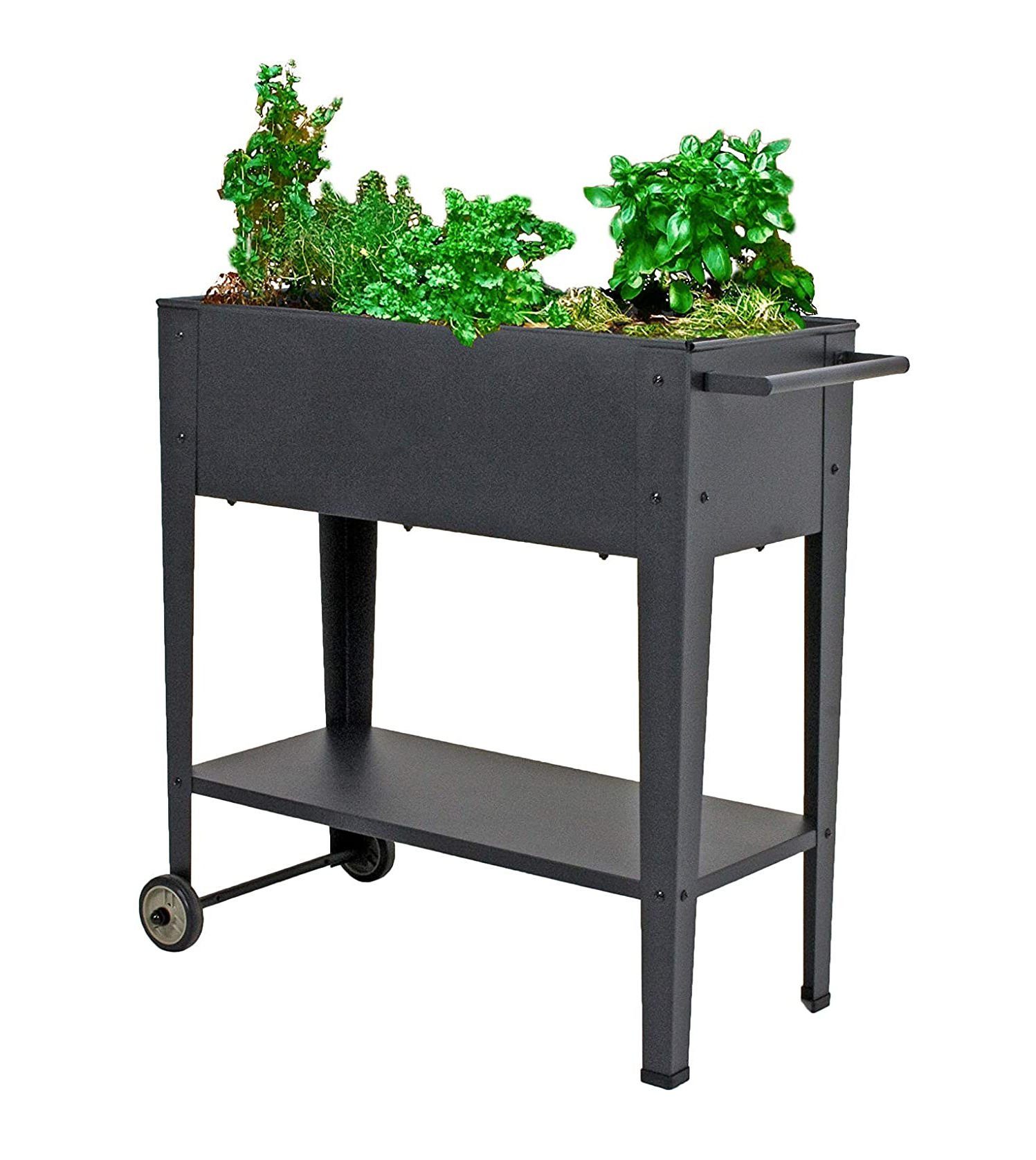 Spetebo Hochbeet Metall Hochbeet anthrazit feuerverzinkt - 80x35 cm (Komple günstig online kaufen