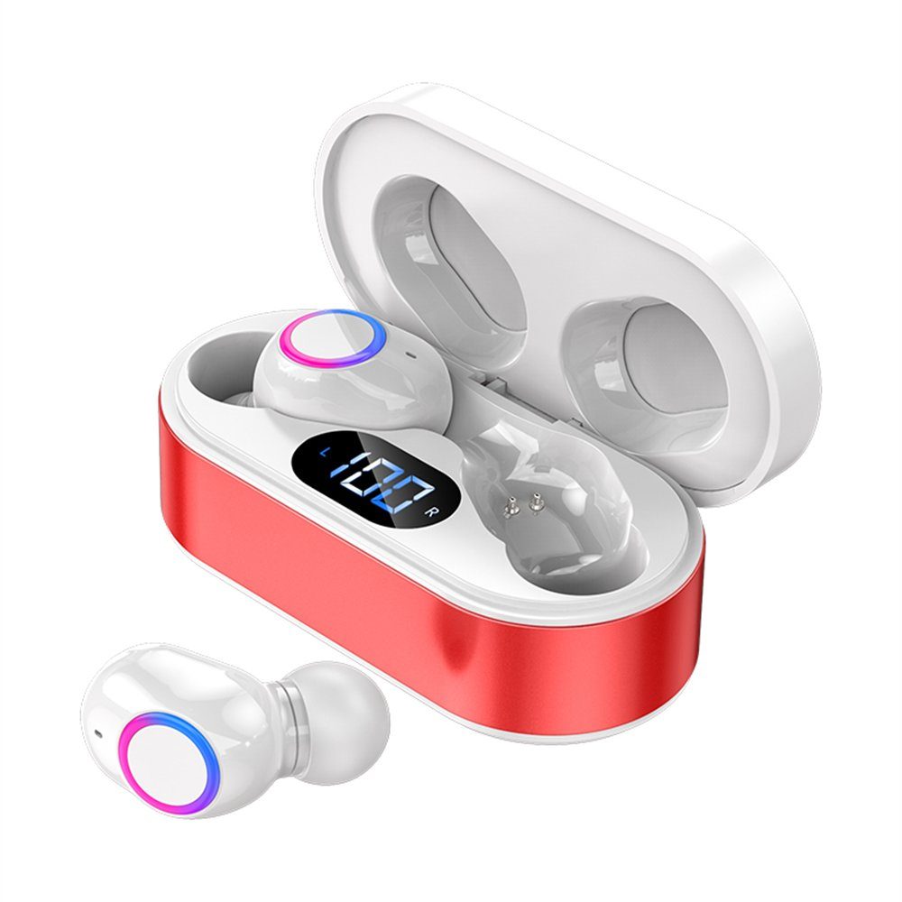 Bluetooth-Kopfhörer Design, Mutoy Stromverbrauch), Transparenter (Stereo-Kopfhörer, Kopfhörer und Sicherer Kabelloser Sitz Kopfhörer, Ultraleichtes IPX7-wasserdicht Geringer In-Ear-
