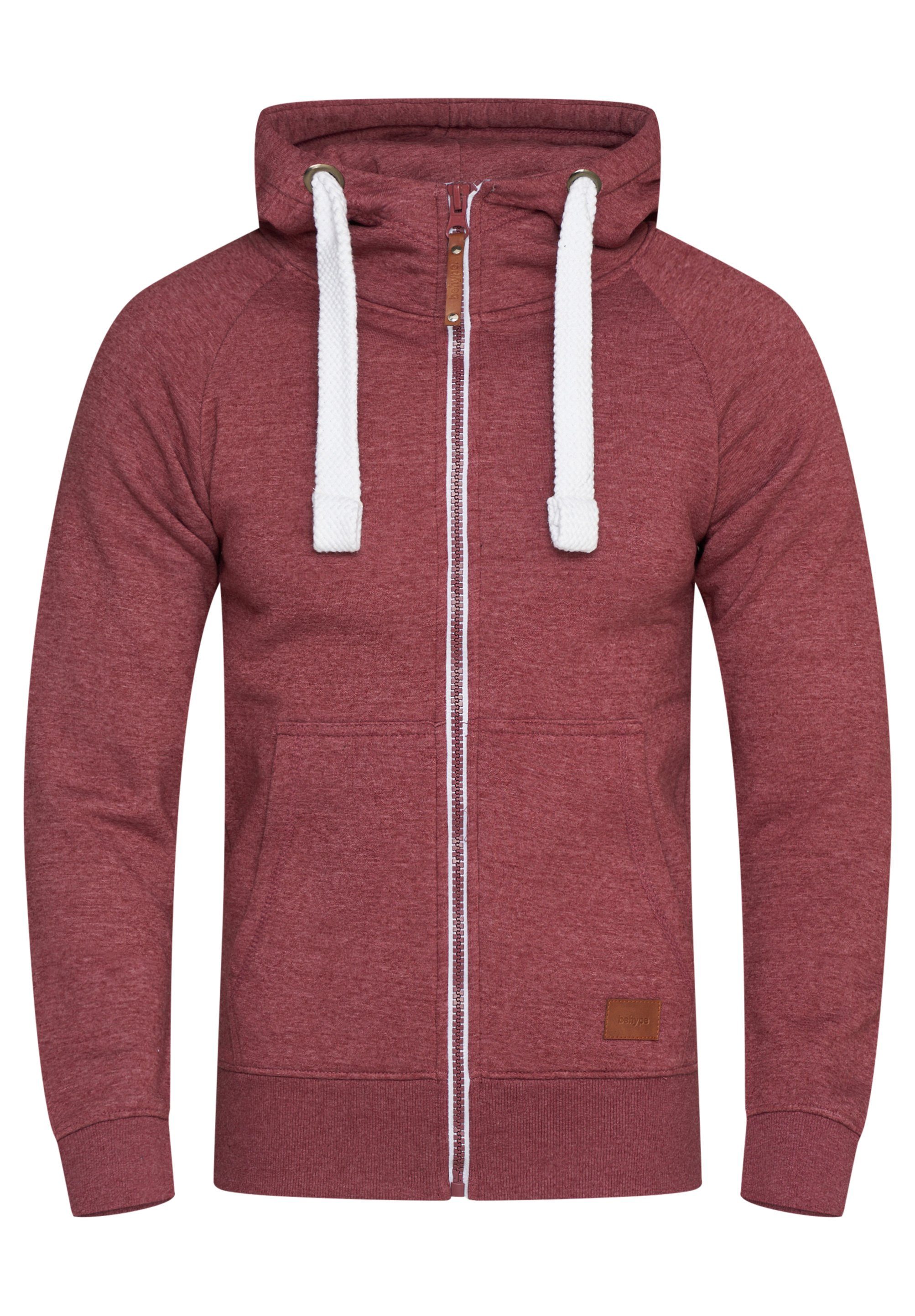 behype Kapuzensweatjacke BHOMNOI Basic Kapuzenpullover Hoodie Pullover Swea günstig online kaufen