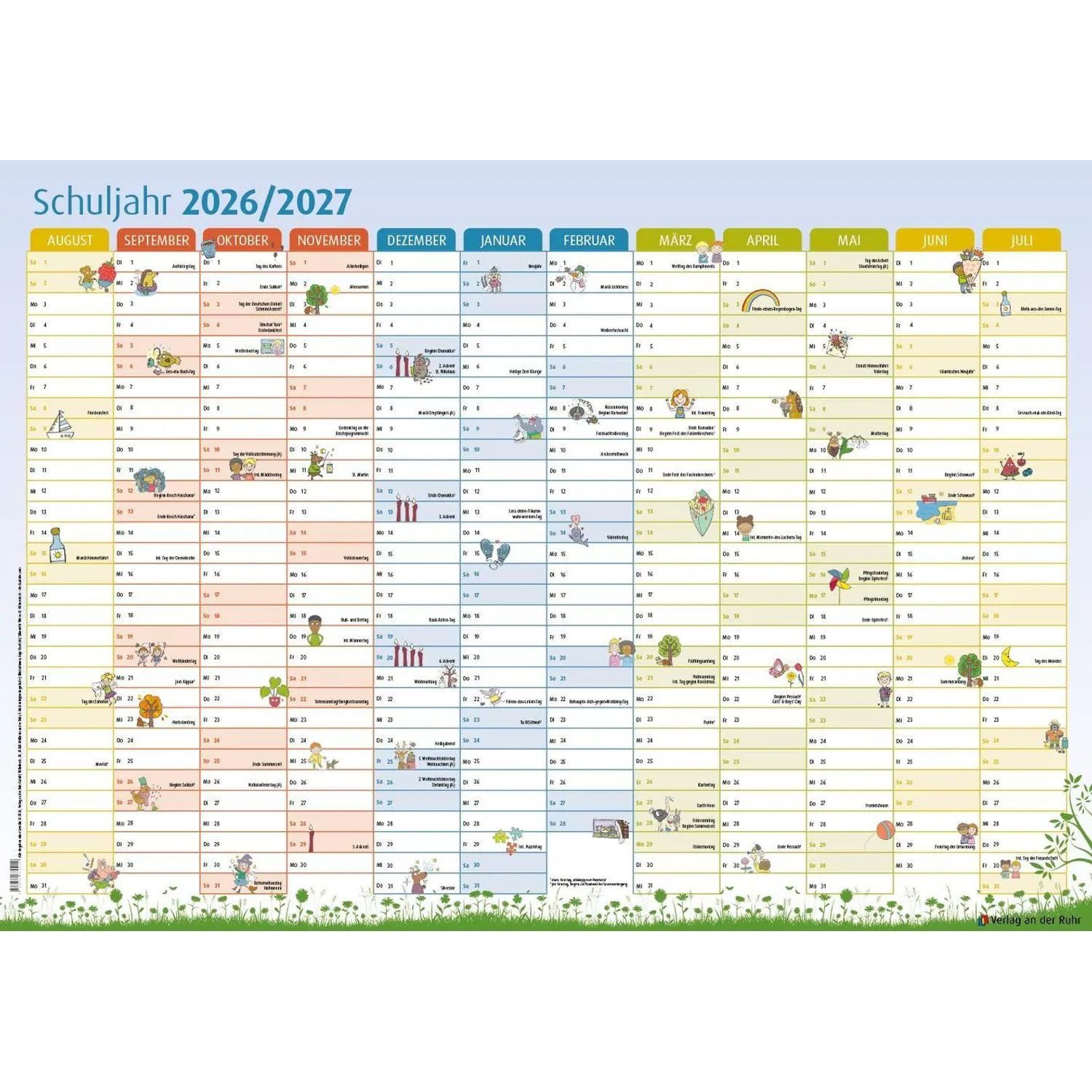 Verlag an der Ruhr Wandkalender Der Schuljahres-Wandkalender 2026/2027, A1