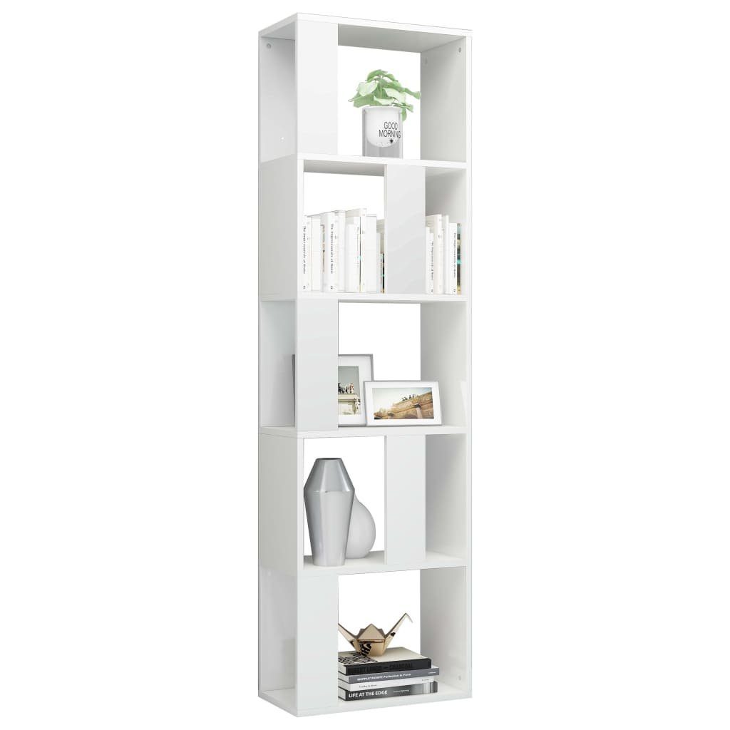 Holzwerkstoff furnicato Bücherregal Bücherregal/Raumteiler Hochglanz-Weiß 45x24x159cm