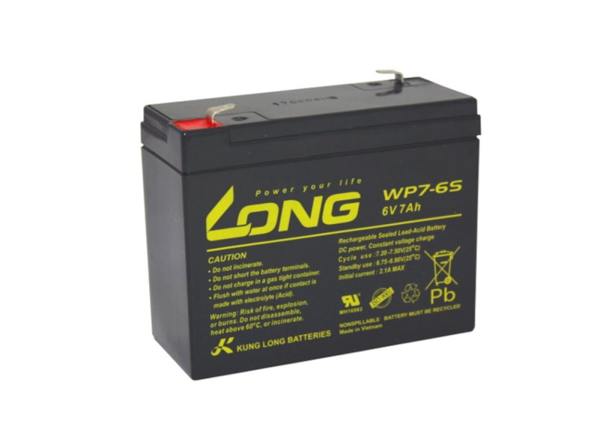 Batterie AGM Blei Long Bleiakkus wartungsfrei WP7-6S 6V Kung 7Ah