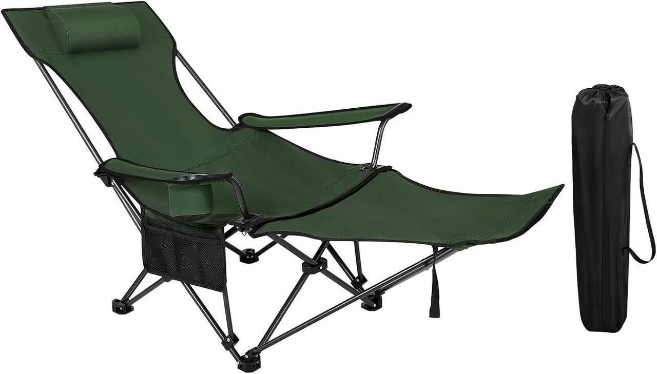 Woltu Campingstuhl (1 St), klappbar für Outdoor mit Armlehnen Getränkehalter
