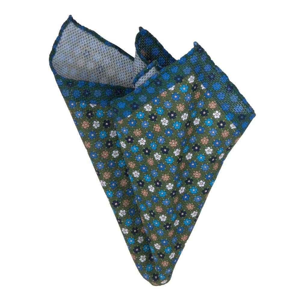 BGENTS Einstecktuch Handrolliertes Giro Inglese-Einstecktuch mit Blüten-Muster, Made in Italy