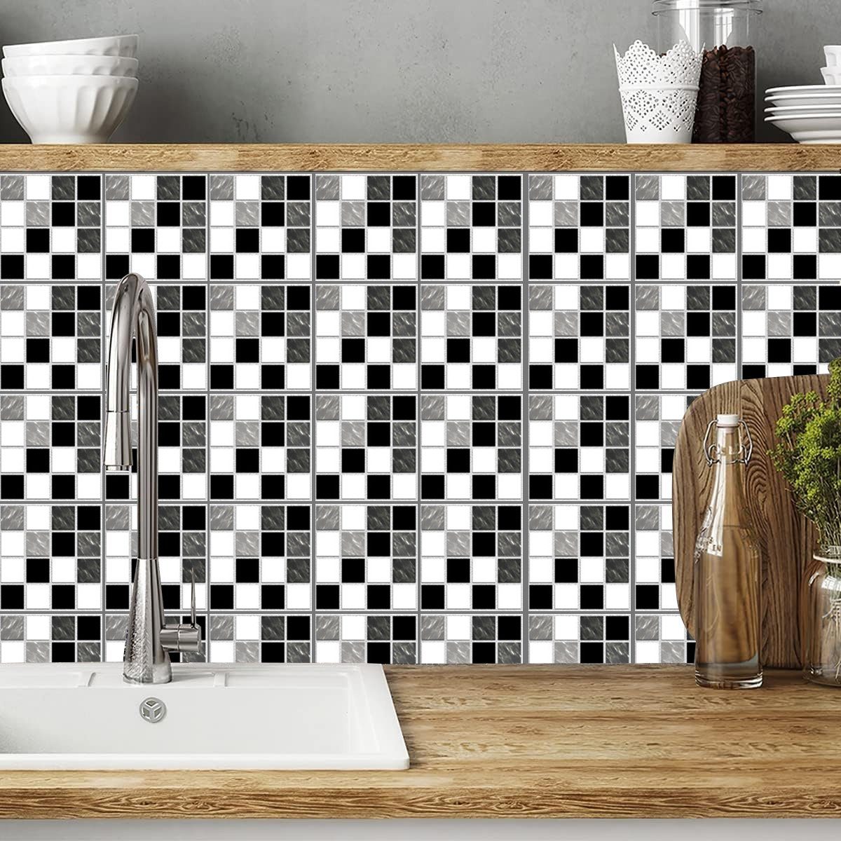 Küche Mosaik-Wandfliesen Mehrfarbig Jormftte Badezimmer Wandtattoo Aufkleber,Selbstklebende,Für 5