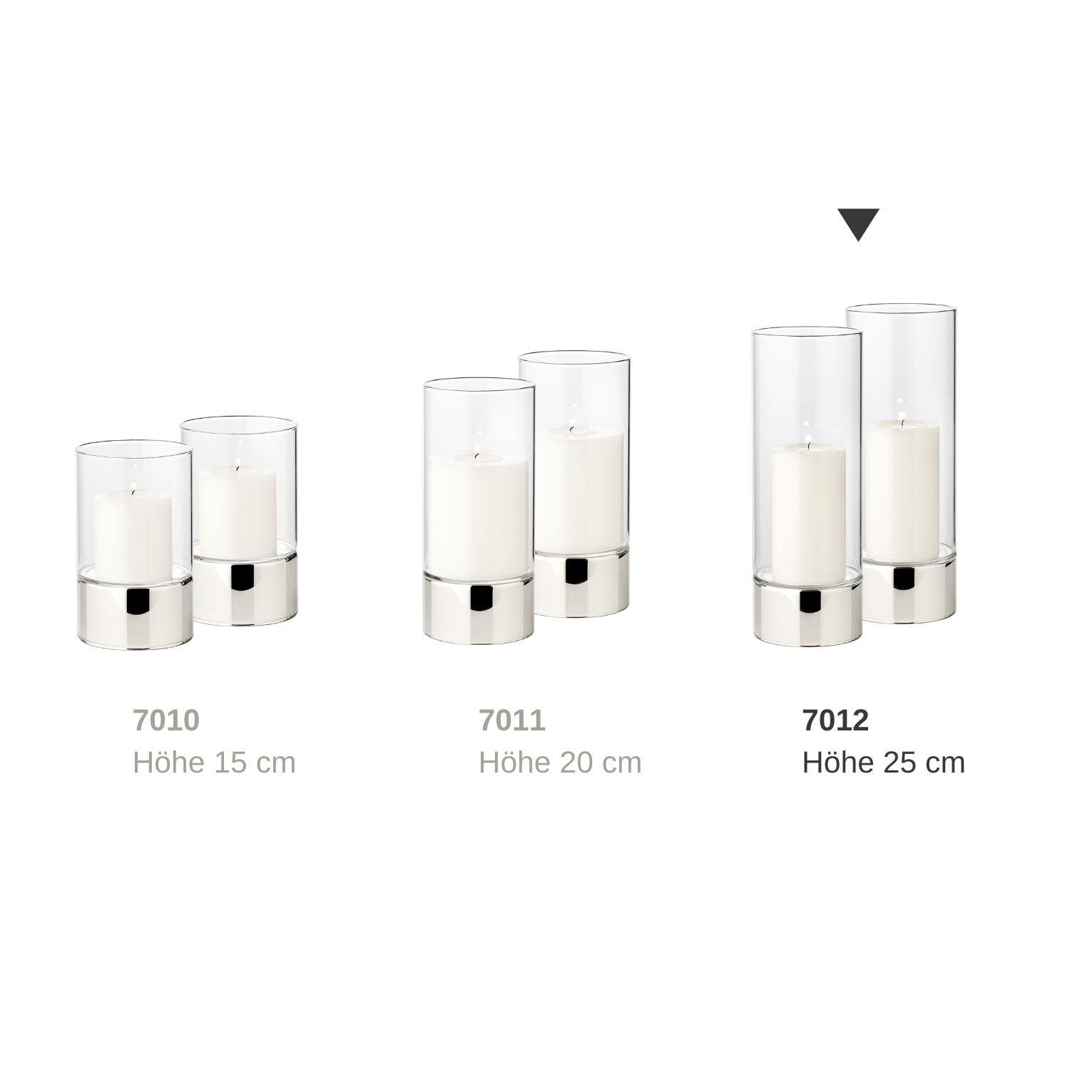 EDZARD Windlicht Granada, 2er-Set, Silber-Optik, H 25 cm