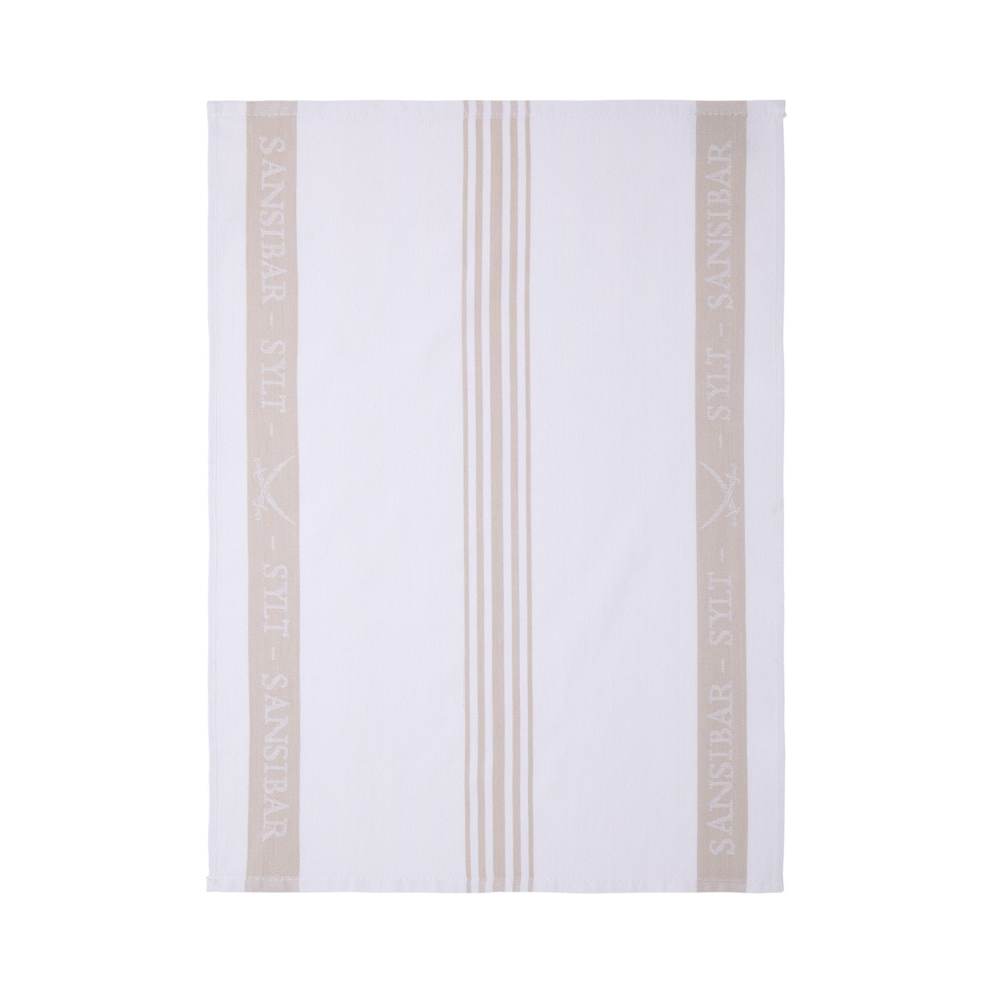 Sansibar Sylt Geschirrtuch Geschirrtücher-Set, 3-tlg, 50x70 cm, 100% Baumwolle, Premium Qualität, (Set, 3x Geschirrtuch, 50x70 cm, zwei verschiedene Designs), Jacquardgewebe, zwei verschiedene Motive