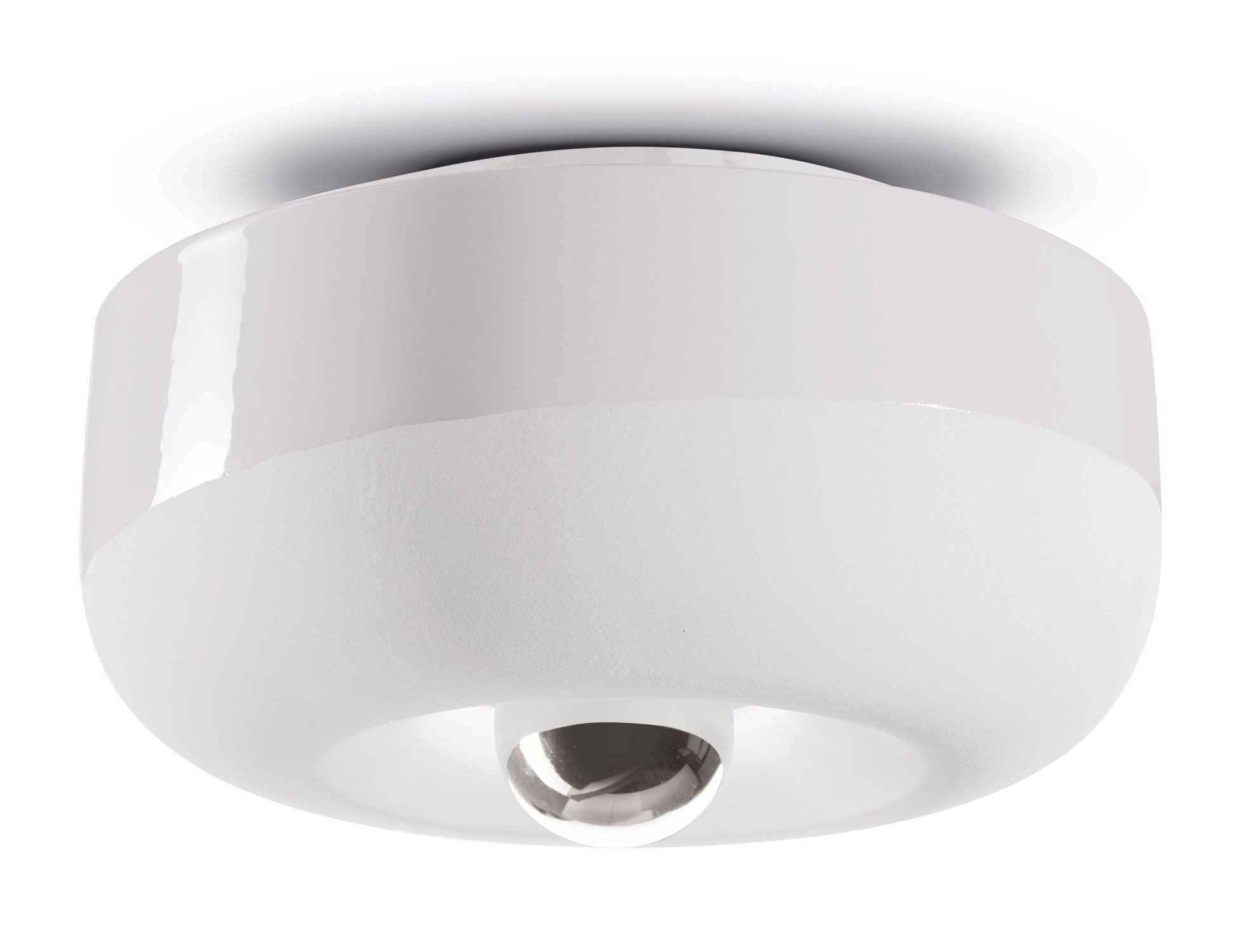 Licht-Erlebnisse Deckenleuchte MATTEO, ohne Leuchtmittel, Keramik E27 D: 27 cm Weiß rund Retro Handarbeit
