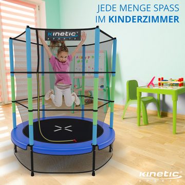 Kinetic Sports Gartentrampolin JUMPER 140, Ø 140 cm, Gummiseil Fun Jumper mit Sicherheitsnetz, Schutzpolster