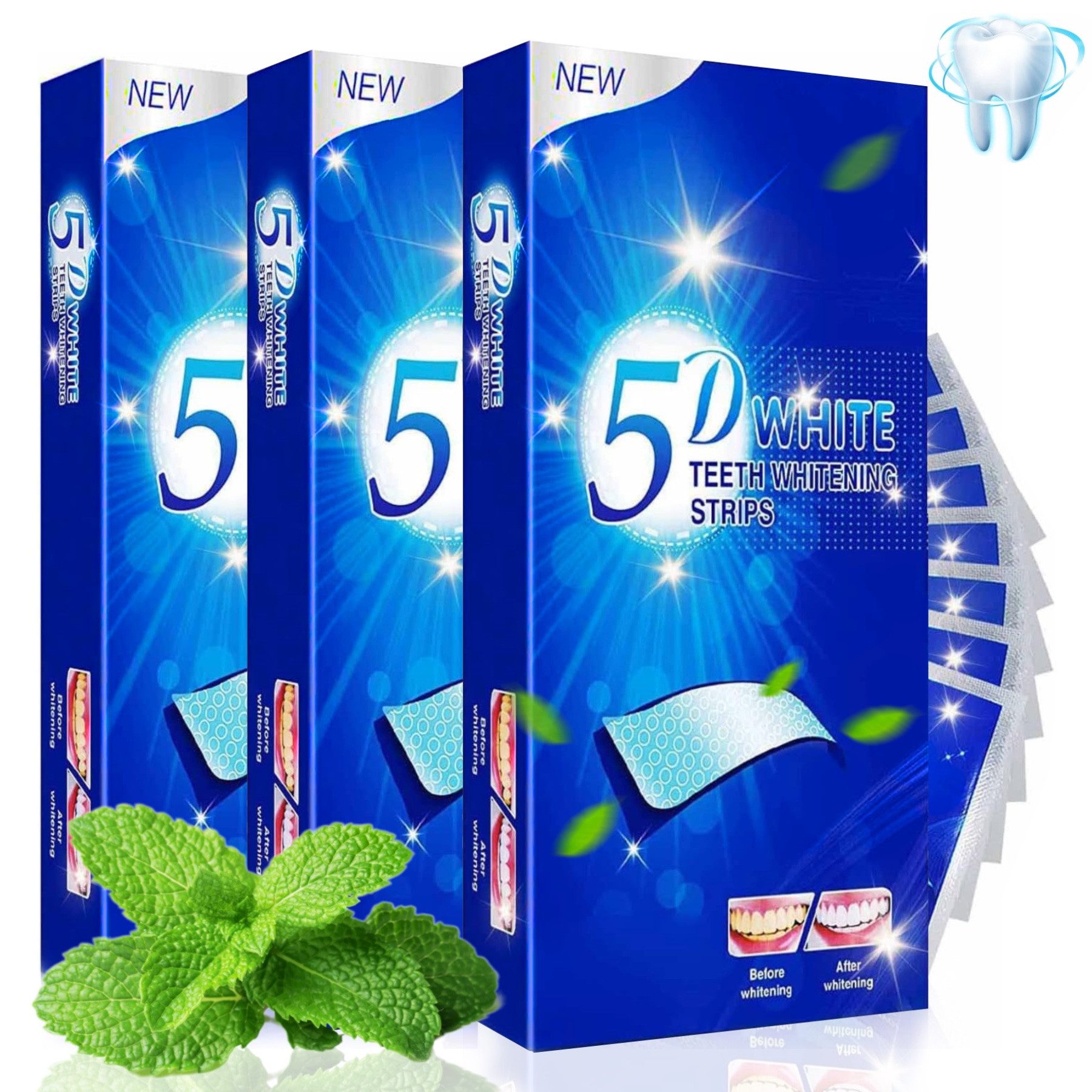 P-Beauty Cosmetic Accessories White Stripes Zahnweiß Zahnaufhellungstreifen Weiße Zähne Bleaching 5D, Bleaching