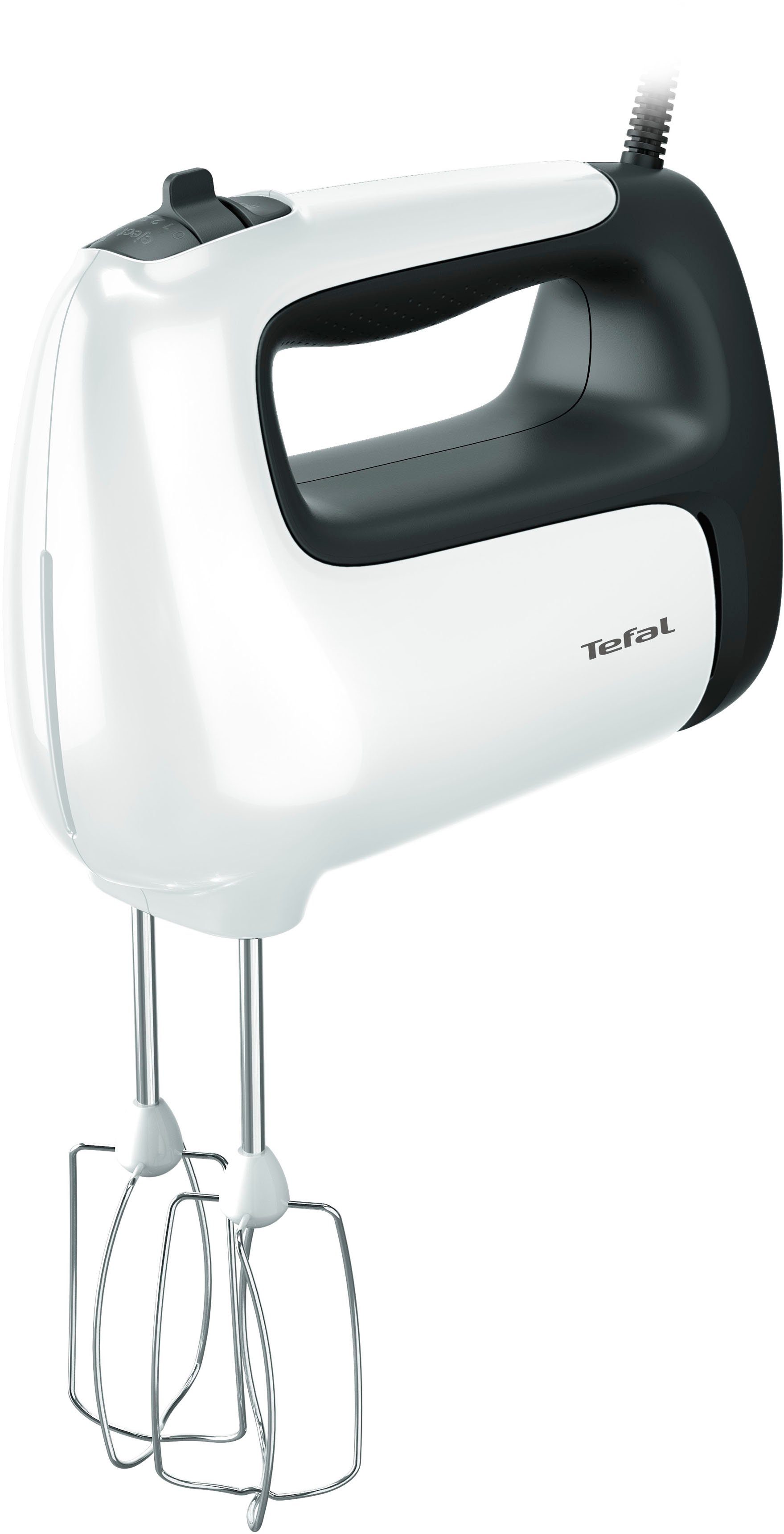 Tefal Handmixer Prep'Mix+, 500 W, Turbo-Funktion, 2 Rührbesen, 2 Knethaken, Pürierstab-Aufsatz, HT4611
