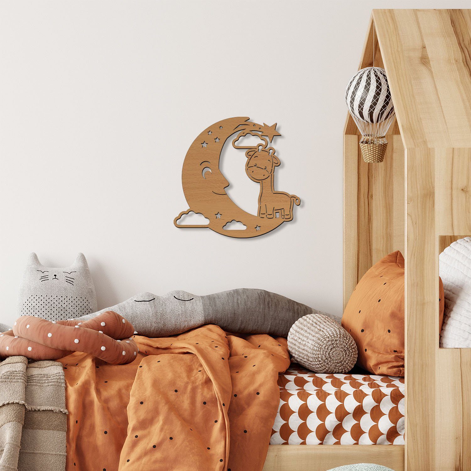 Mond Schlaflicht Motiv auf batteriebetrieben fest Giraffen für Namofactur mit Wanddekoobjekt Wohnzimmer Warmweiß, Kleinkinder, Nachtlicht integriert, LED Giraffe LED - Leuchte