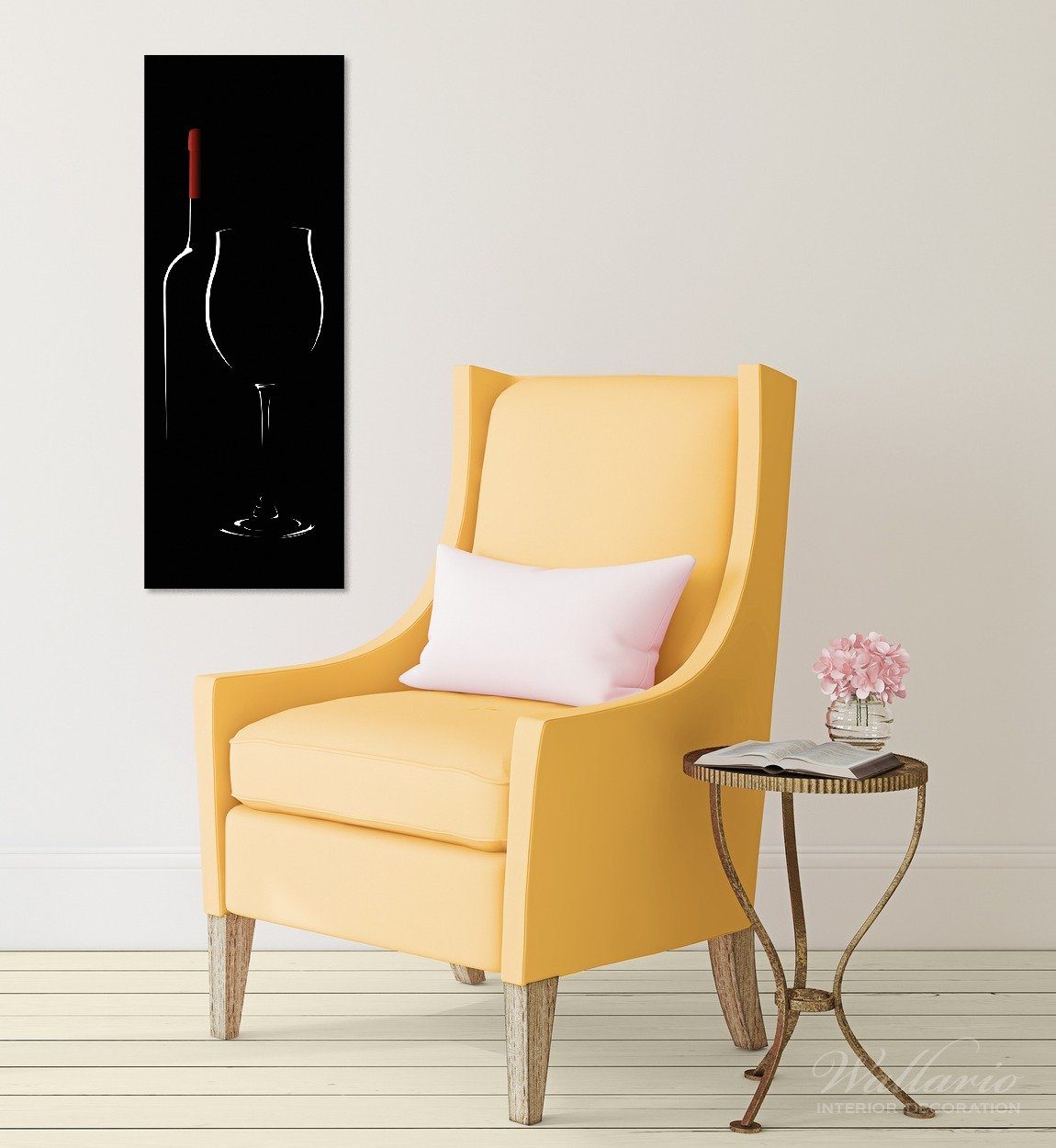 Wallario Glasbild, Rotwein bei Nacht, in verschiedenen Ausführungen günstig online kaufen