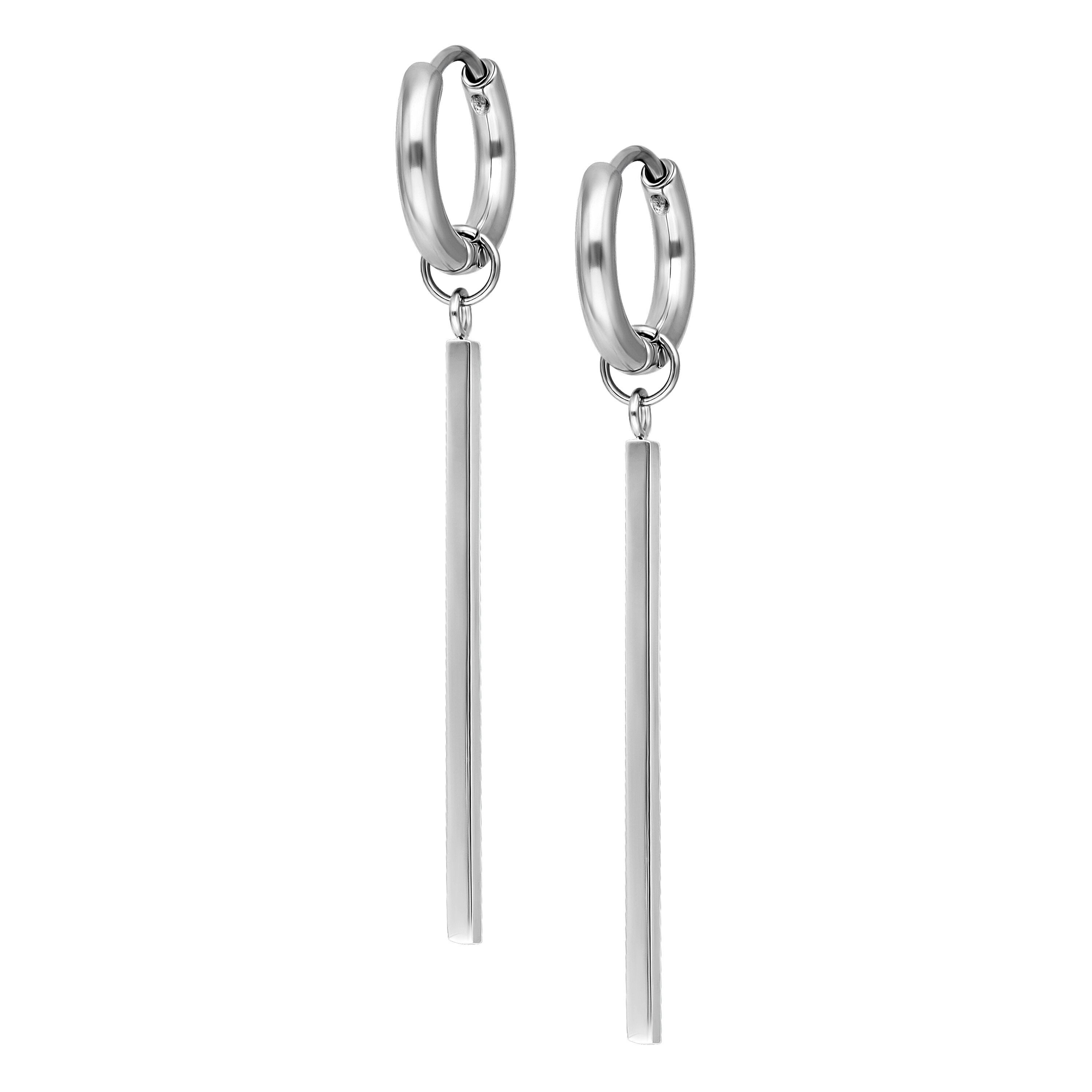 Paar Ohrhänger Little Bar Hoops - Silber