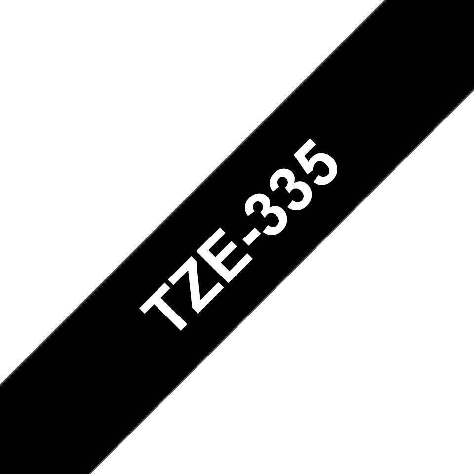 Brother Schriftband TZe-335 (lam) Weiß auf Schwarz BxL 12 Tintenpatrone