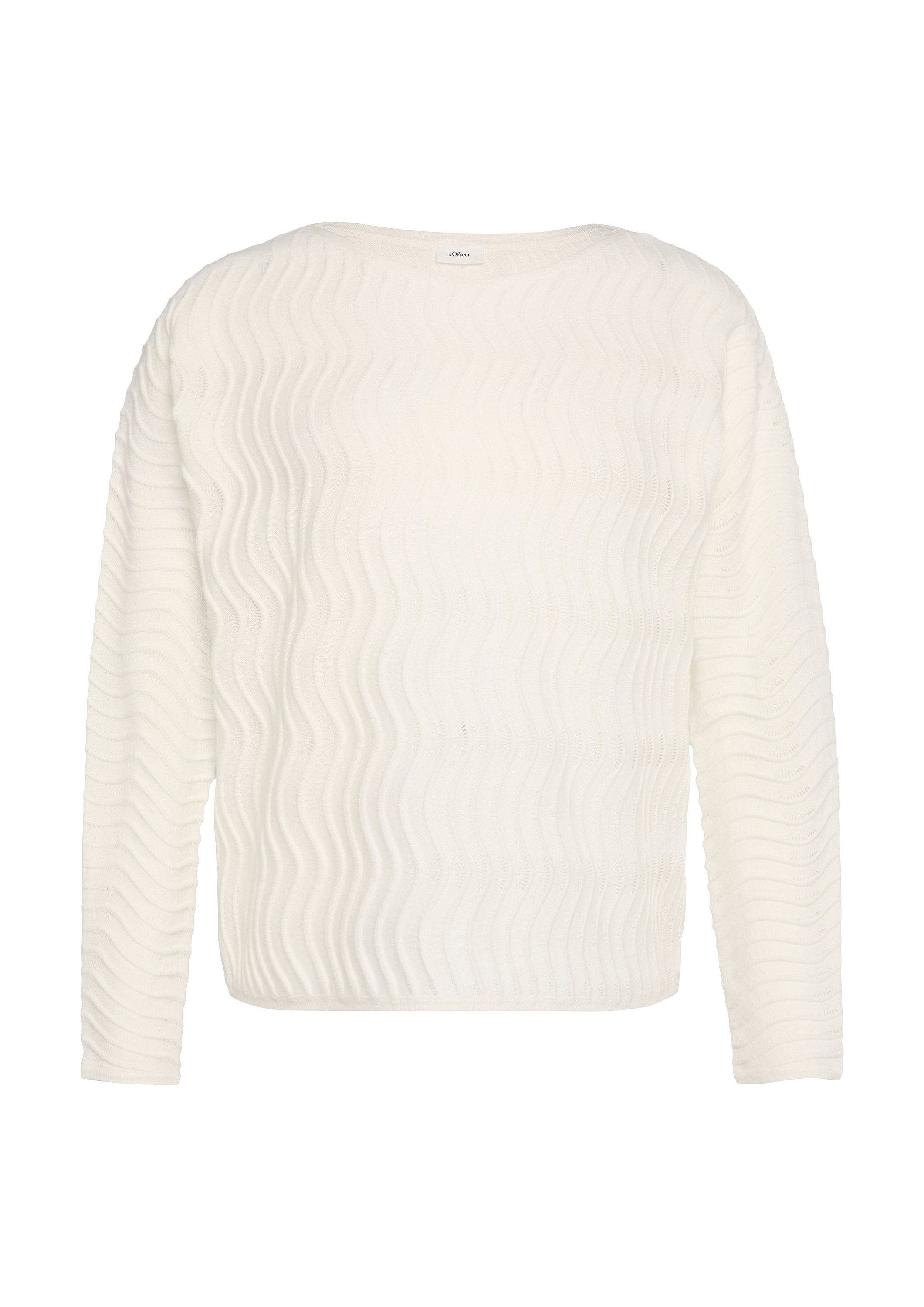 s.Oliver Longpullover Strickpullover Feinstrickpullover mit Wellenstruktur günstig online kaufen