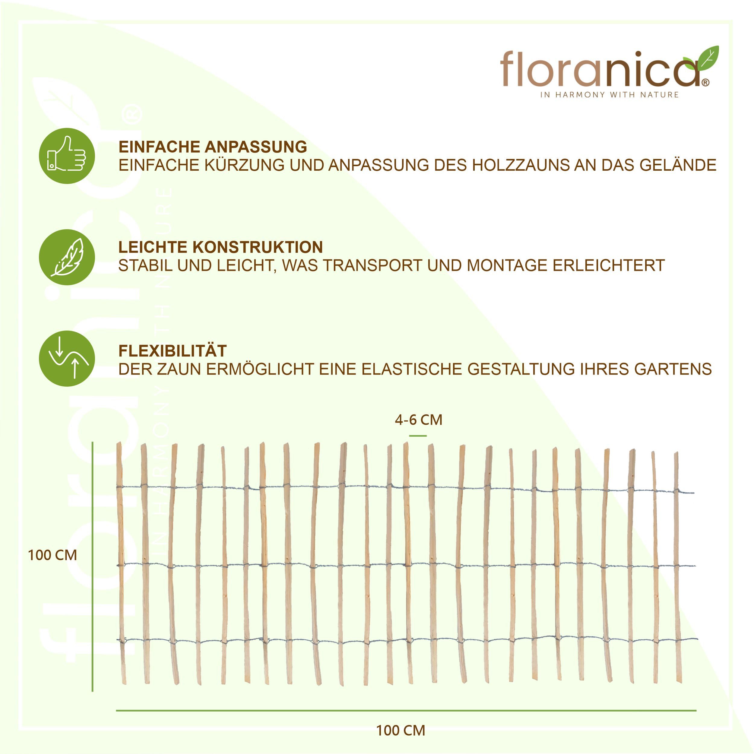 Floranica Staketenzaun Gartenzaun aus Haselnuss oder günstig online kaufen