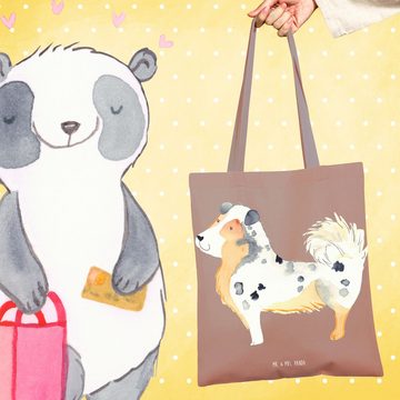 Mr. & Mrs. Panda Tragetasche Hund Australien Shepherd - Braun Pastell - Geschenk, Hundeliebe, flau (1-tlg), Cross Stitching Griffe