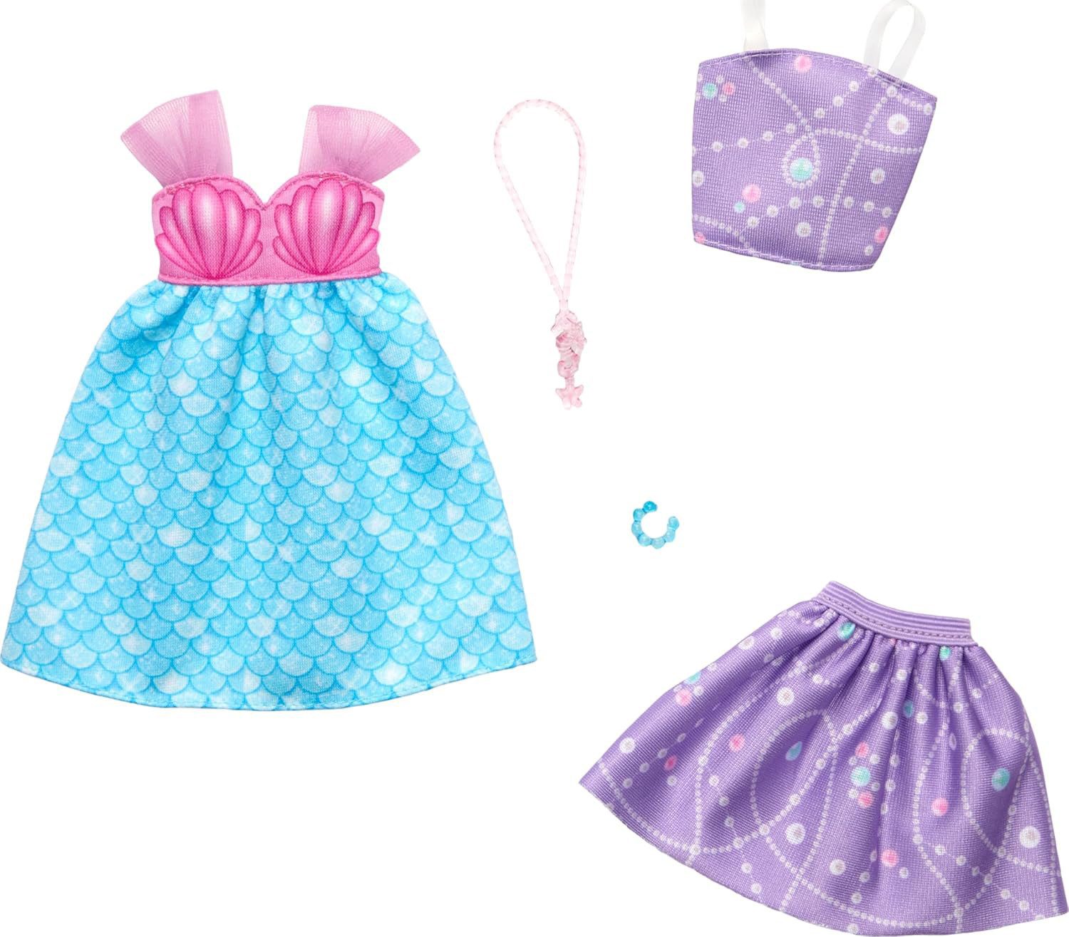 Mattel® Anziehpuppe Barbie Fashions 2er-Pack - Kleid Meerjungfrau + Top und günstig online kaufen