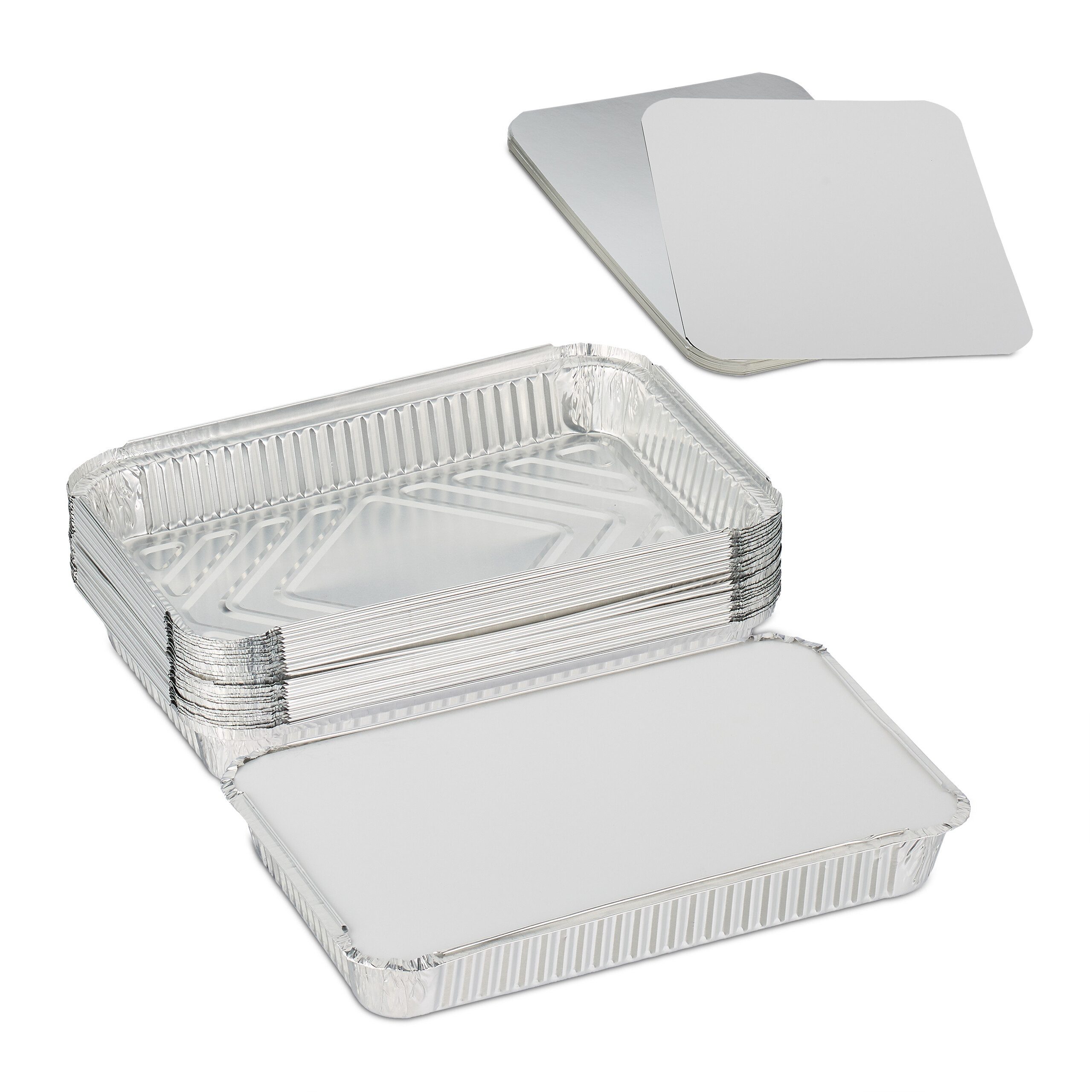 relaxdays Lunchbox Aluschalen mit Deckel 25er Set, Aluminium