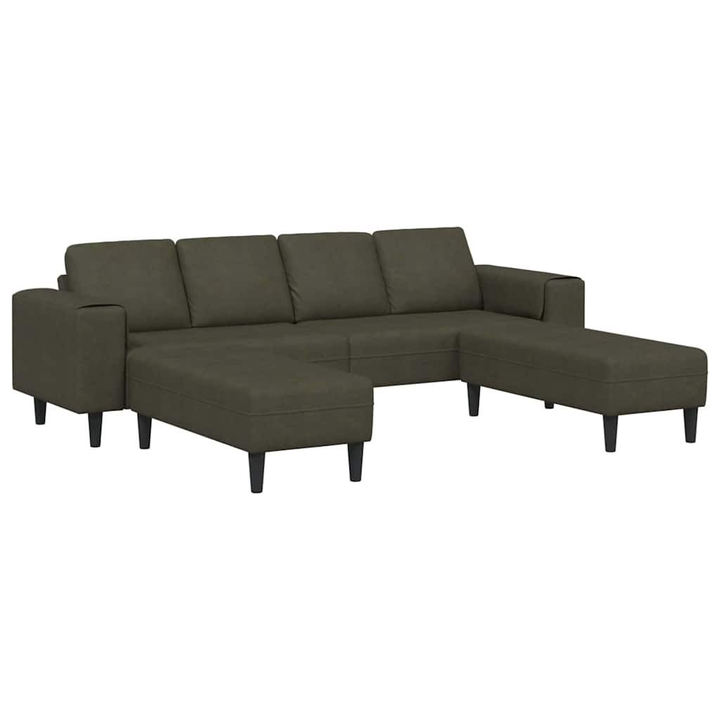 vidaXL Sofa Sofa Set Armeegrün Faux Wildleder, 3 Teile