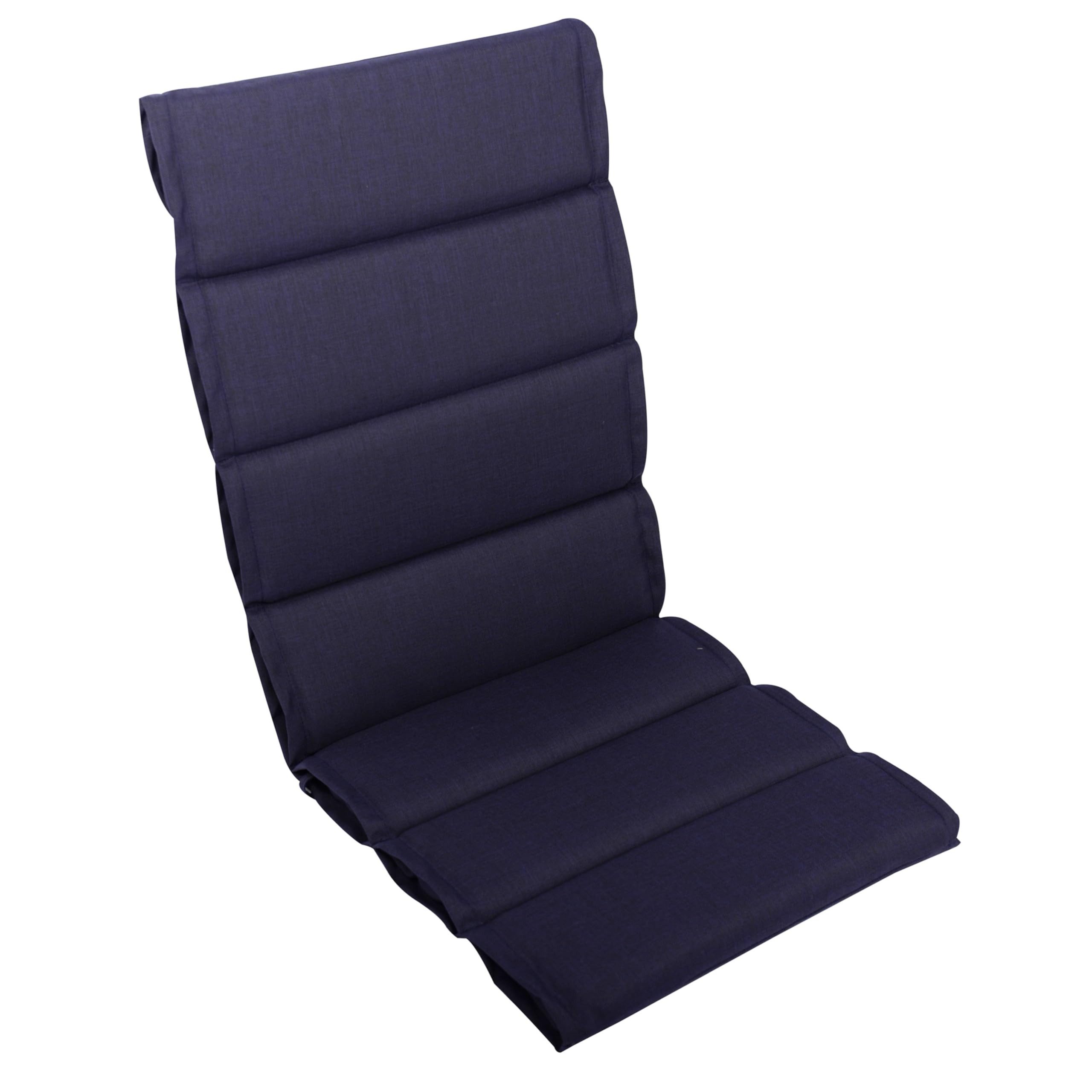 LILENO HOME Hochlehnerauflage bequeme Sitzauflage für Gartenmöbel, Stuhlkissen für Klappstühle, (1 St., 1er Set), 1er Set Polsterauflage in Dunkelblau, Sitzpolster waschbar