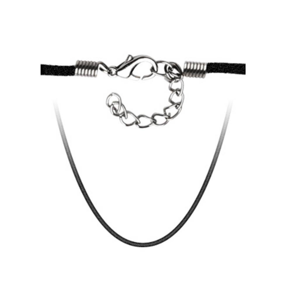 BUNGSA Ketten-Set Kette größenverstellbar Silber Halskette Necklace (1-tlg), aus Samt Unisex