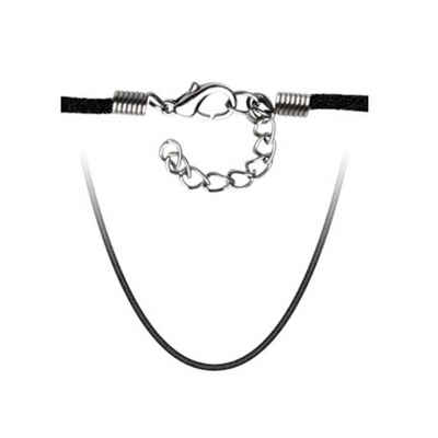 BUNGSA Ketten-Set Kette größenverstellbar Silber aus Samt Unisex (1-tlg), Halskette Necklace
