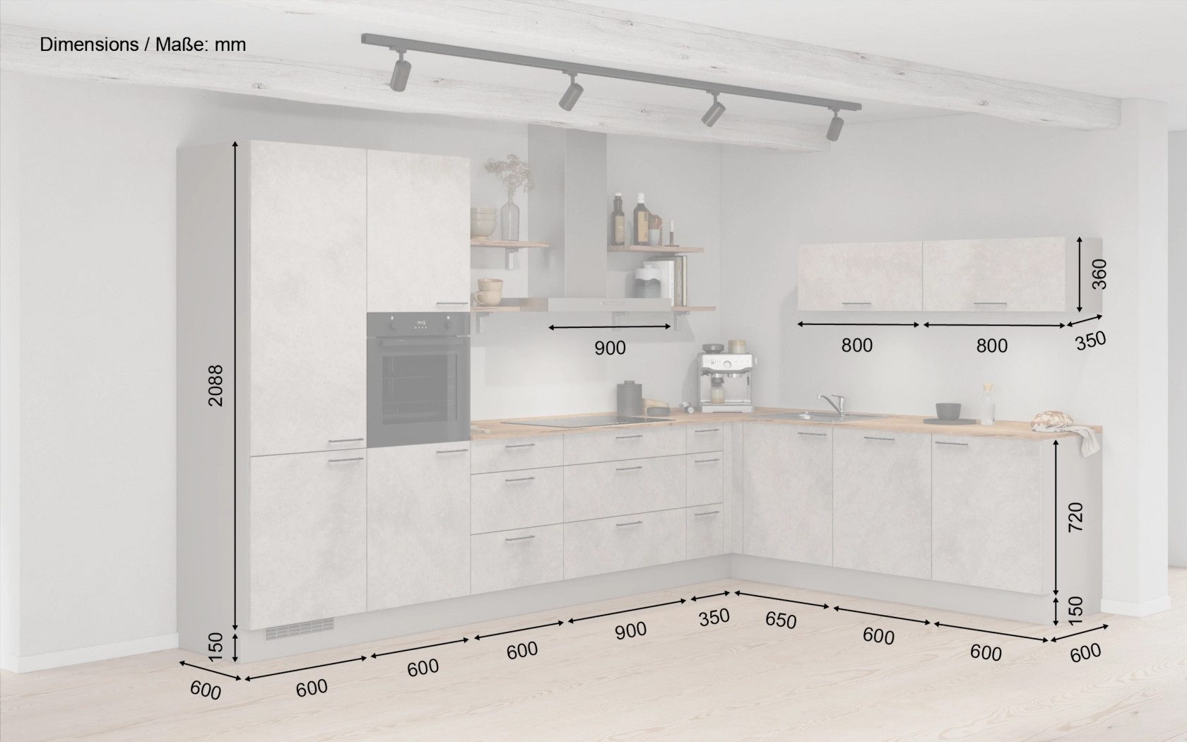 nobilia® Winkelküche Bo, individuell anpassbar, gratis Küchenplanung mit Profis, (Breite 613.2 cm), vormontiert, wahlw. mit E-Geräten, inkl. Lieferung