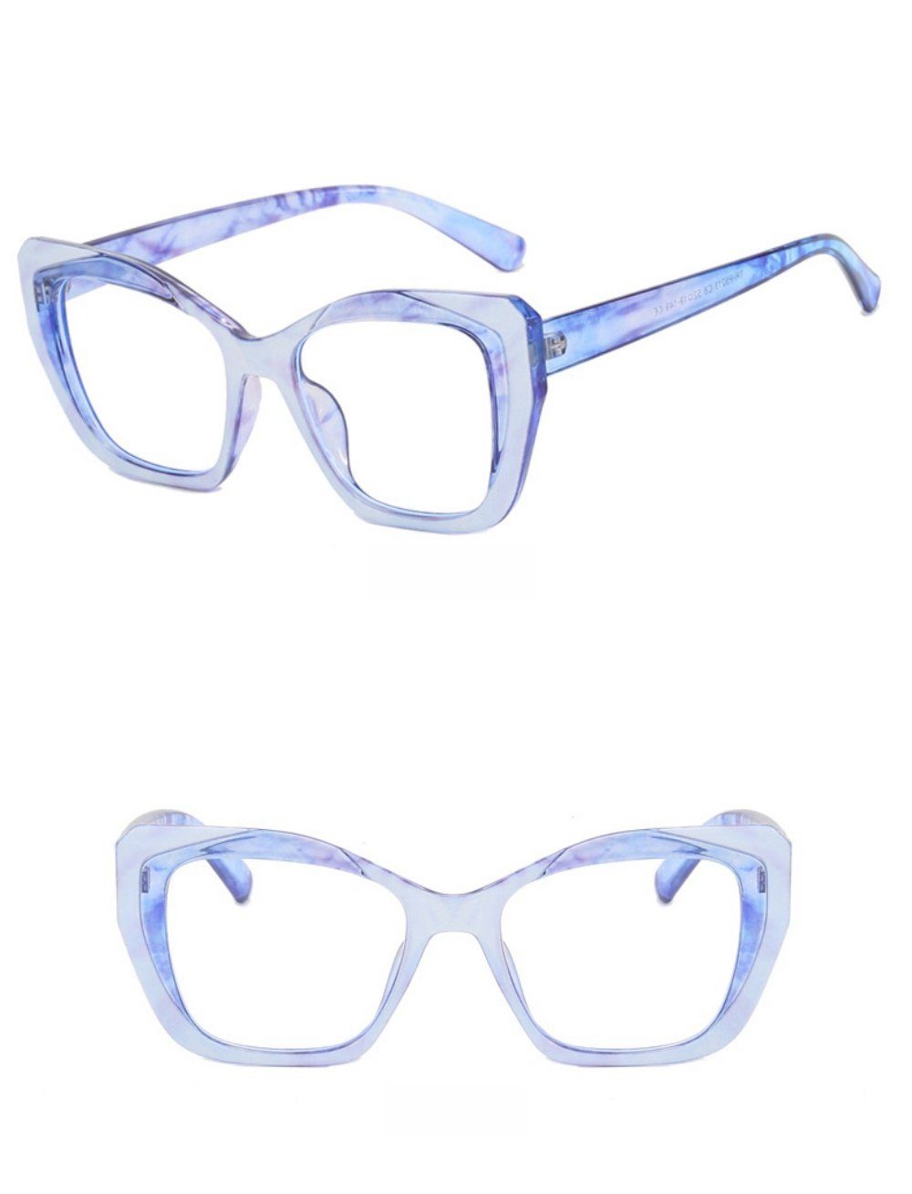 PACIEA Brille Cat Eye Farbblocking Blaulichtfilter UV Augenbelastung Reduzieren transparent