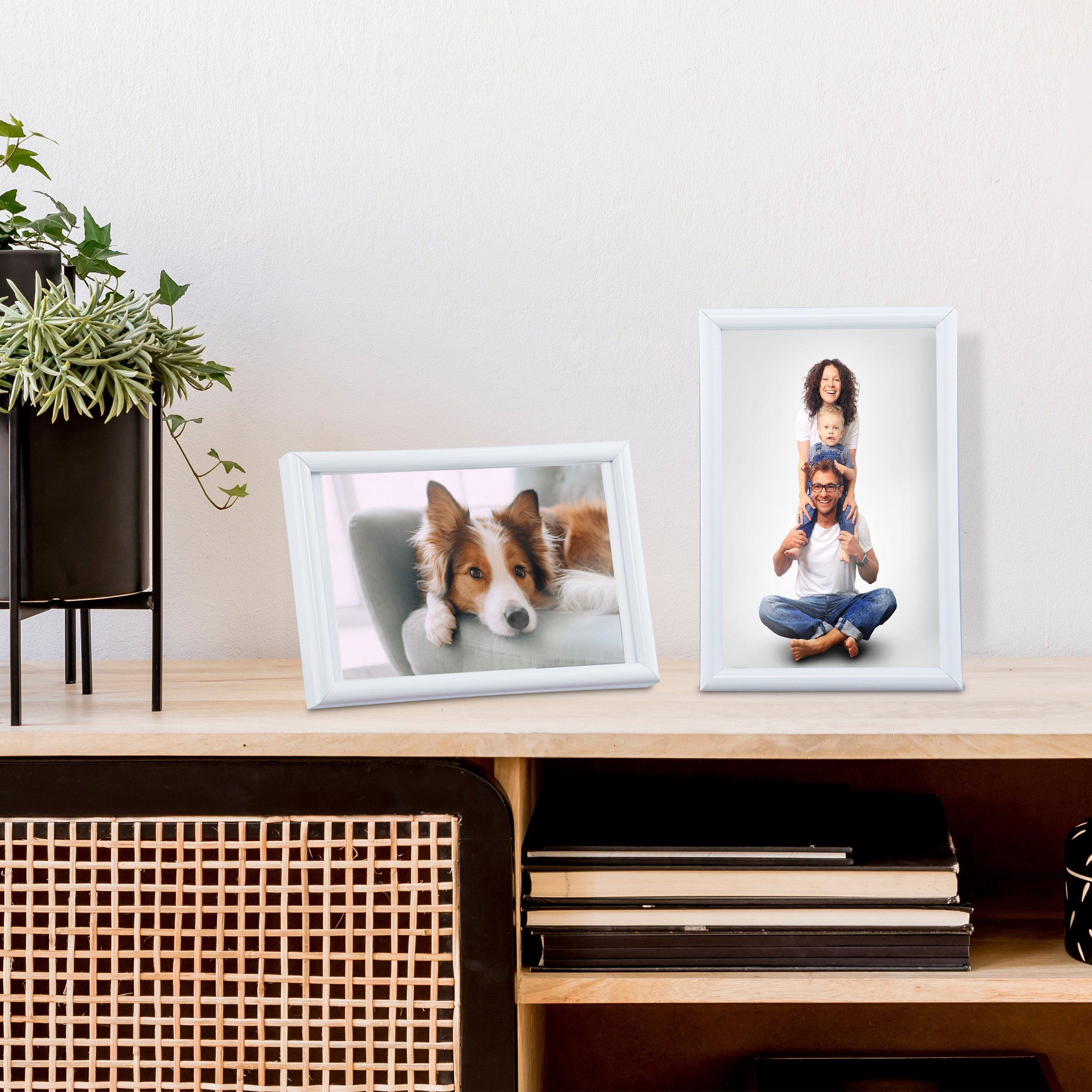 relaxdays Bilderrahmen 2er Set 13 x 18 cm, weiß günstig online kaufen