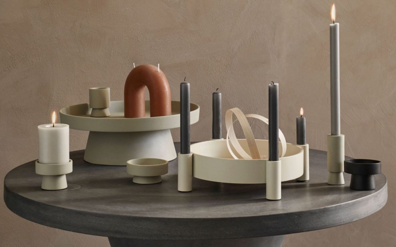 Broste Copenhagen Kerzentablett Copenhagen Holger Kerzenplatte Alu Ø 35 cm, günstig online kaufen
