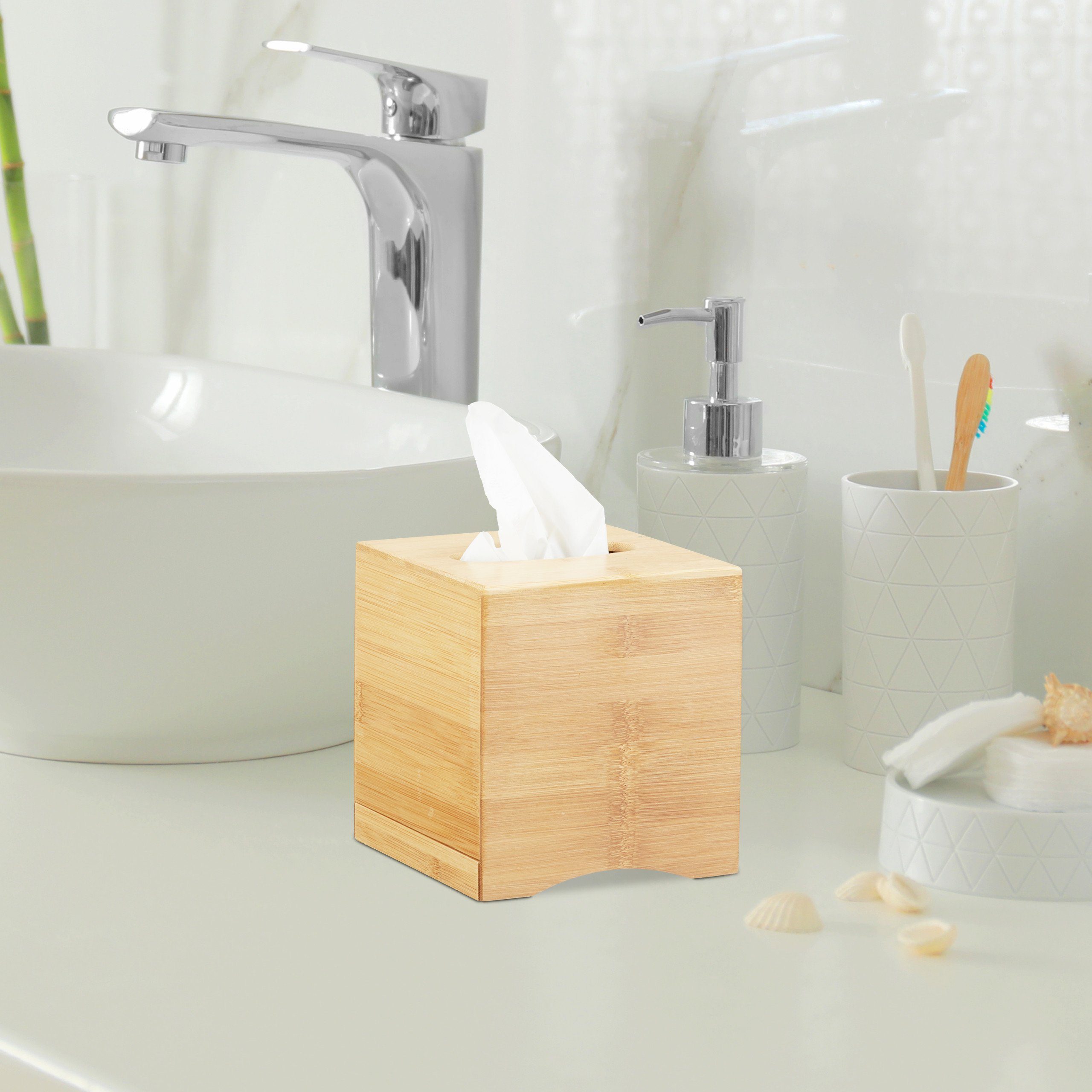 relaxdays Kosmetikbox Kosmetiktücherbox quadratisch günstig online kaufen