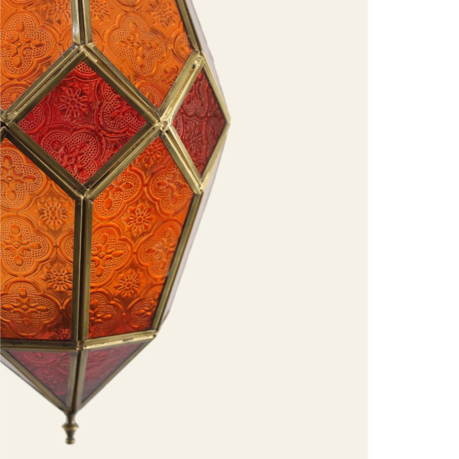 Casa Moro Teelicht aus Kunsthandwerk Orientalisches Kerzenhalter, für Teelichthalter Glas Hängelaterne Hängewindlicht Metall mit Weihnachtsdeko, Kerzen, Kette), & (Laterne Kette Rot-Orange & mit